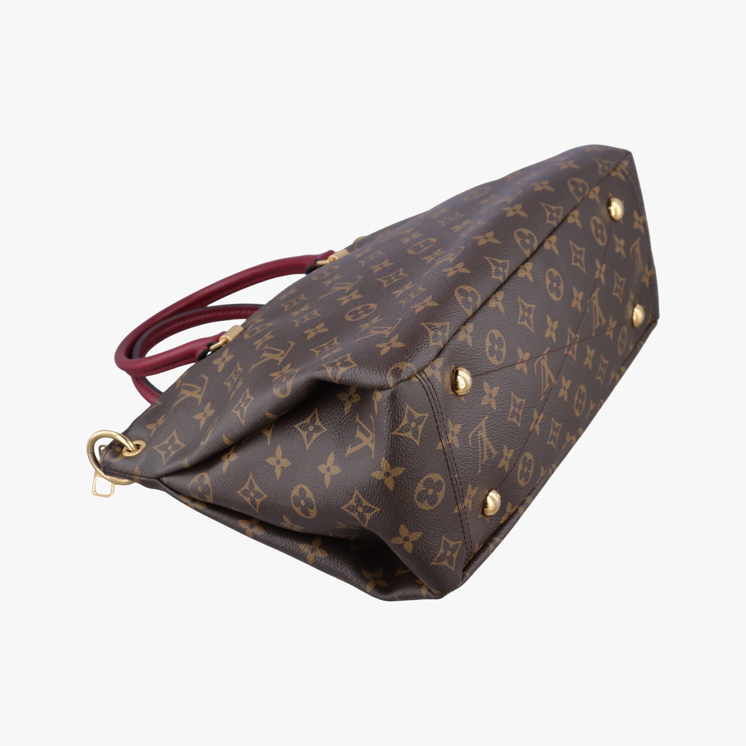 Pre-owned Louis Vuitton PALLAS brown×RAISIN Monogram Canvas×calf leather M41599 shoulderbag | stylenewstar