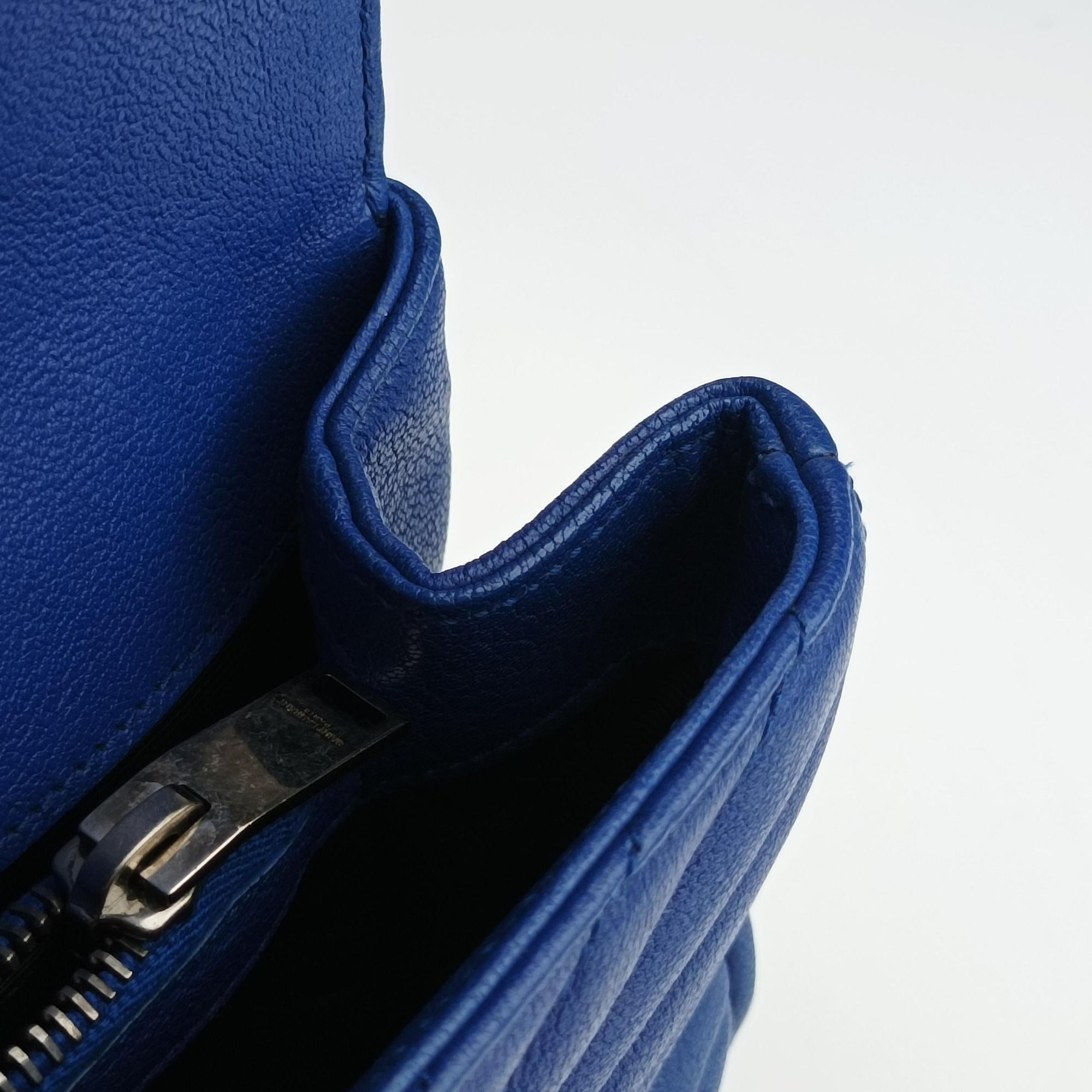 Vintage Yves Saint Laurent COLLEGE Blue Leather 392737 shoulderbag | stylenewstar