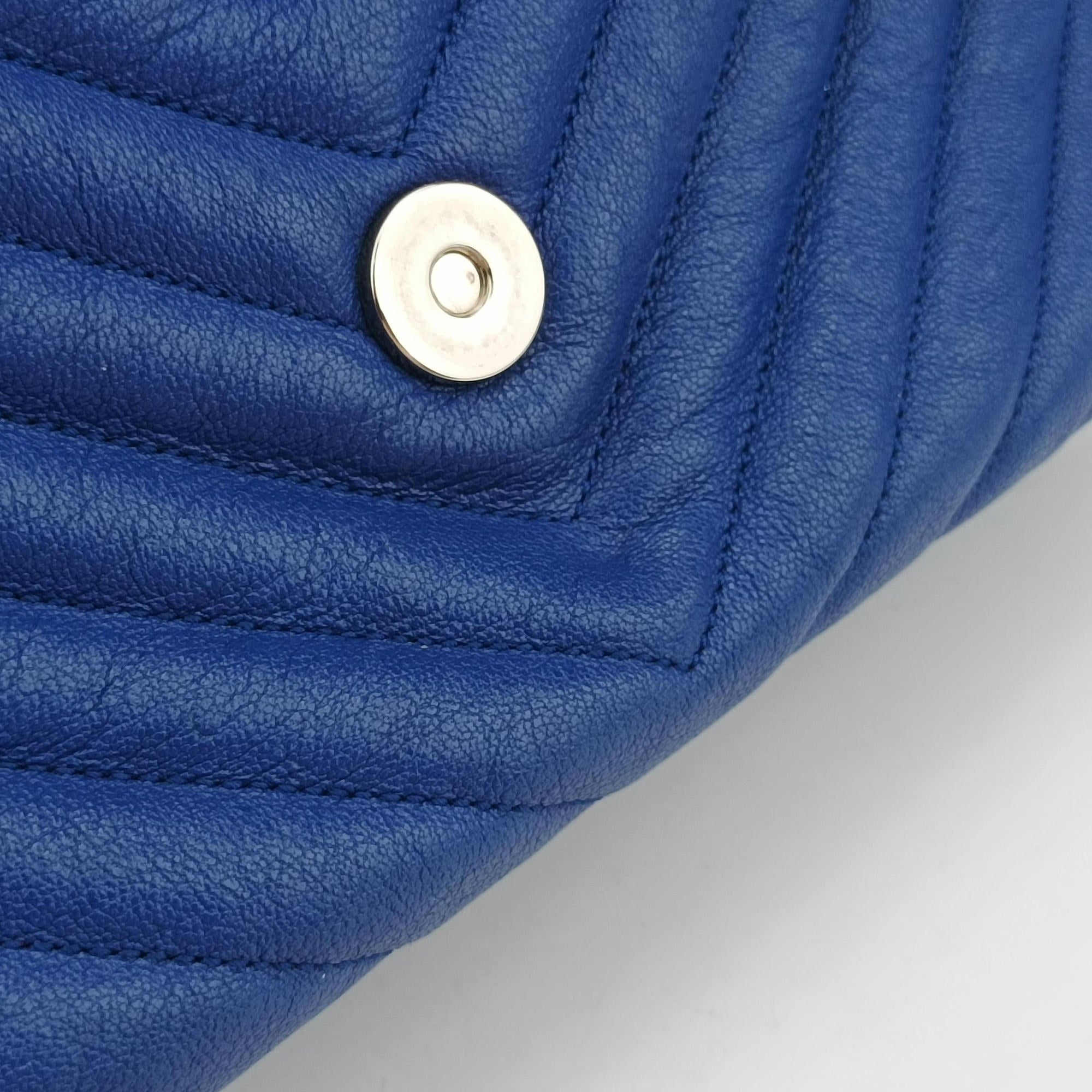 Vintage Yves Saint Laurent COLLEGE Blue Leather 392737 shoulderbag | stylenewstar