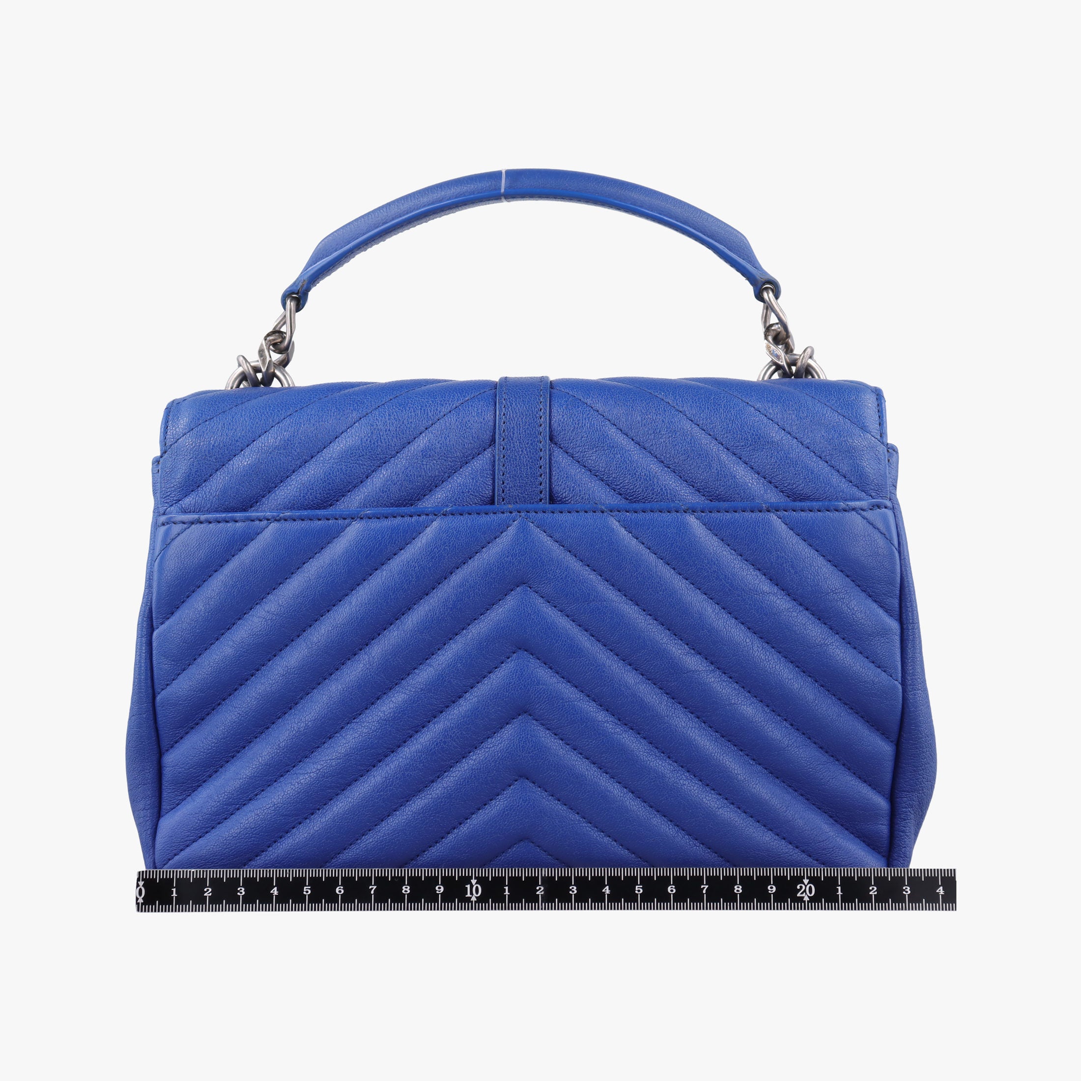 Vintage Yves Saint Laurent COLLEGE Blue Leather 392737 shoulderbag | stylenewstar
