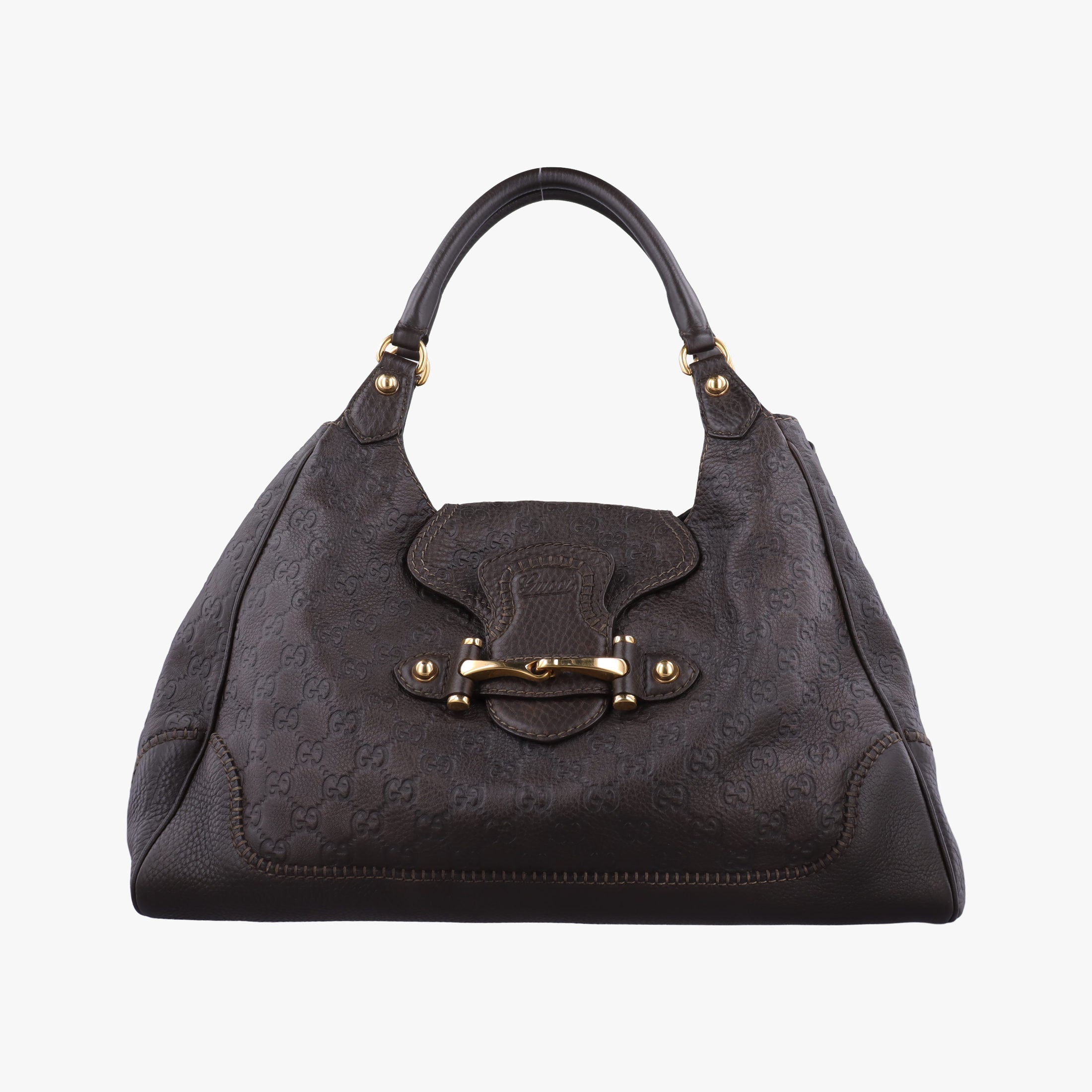 Secondhand Gucci Guccissima New Pelham horsebit Brown leather 223958 handbag | stylenewstar