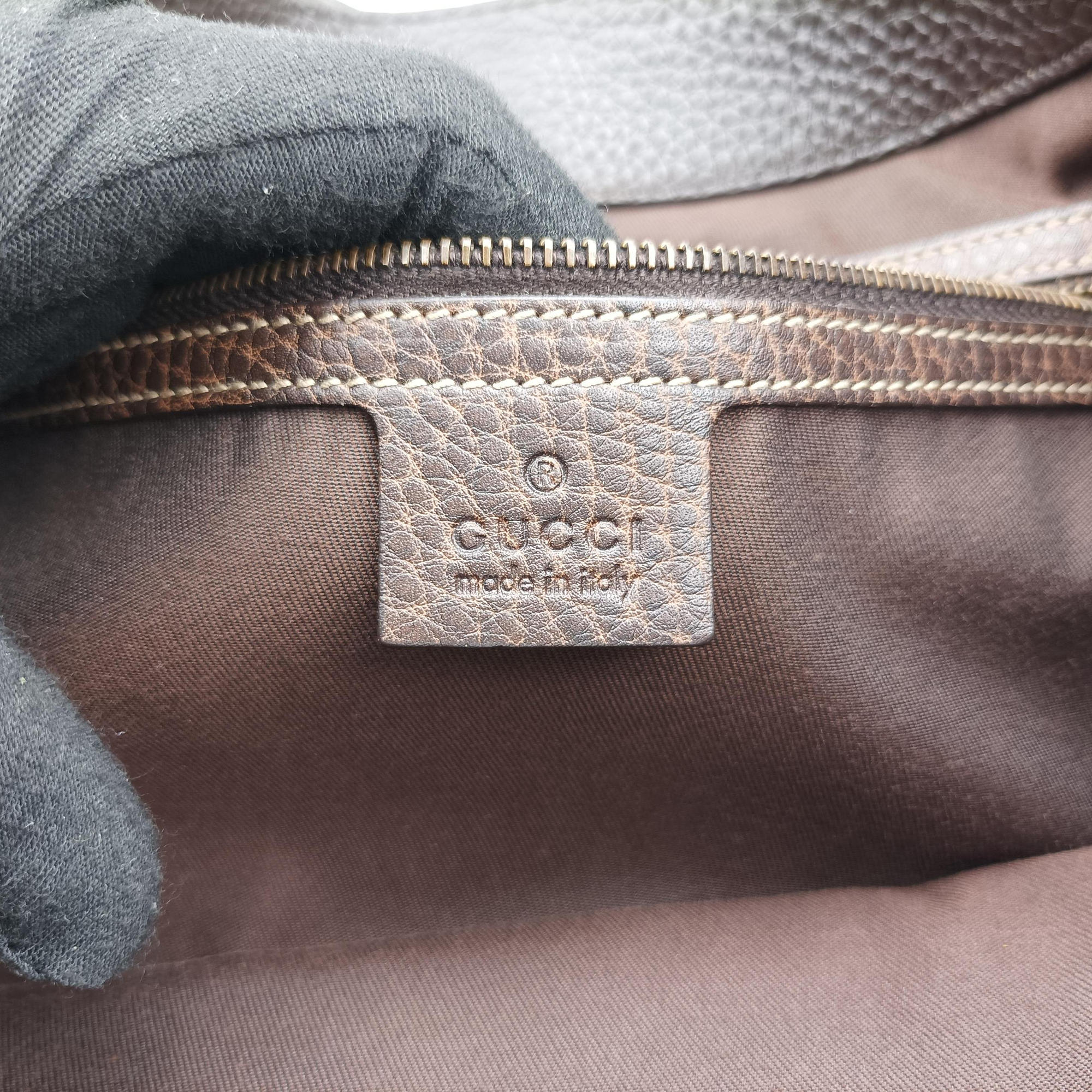 Secondhand Gucci Guccissima New Pelham horsebit Brown leather 223958 handbag | stylenewstar