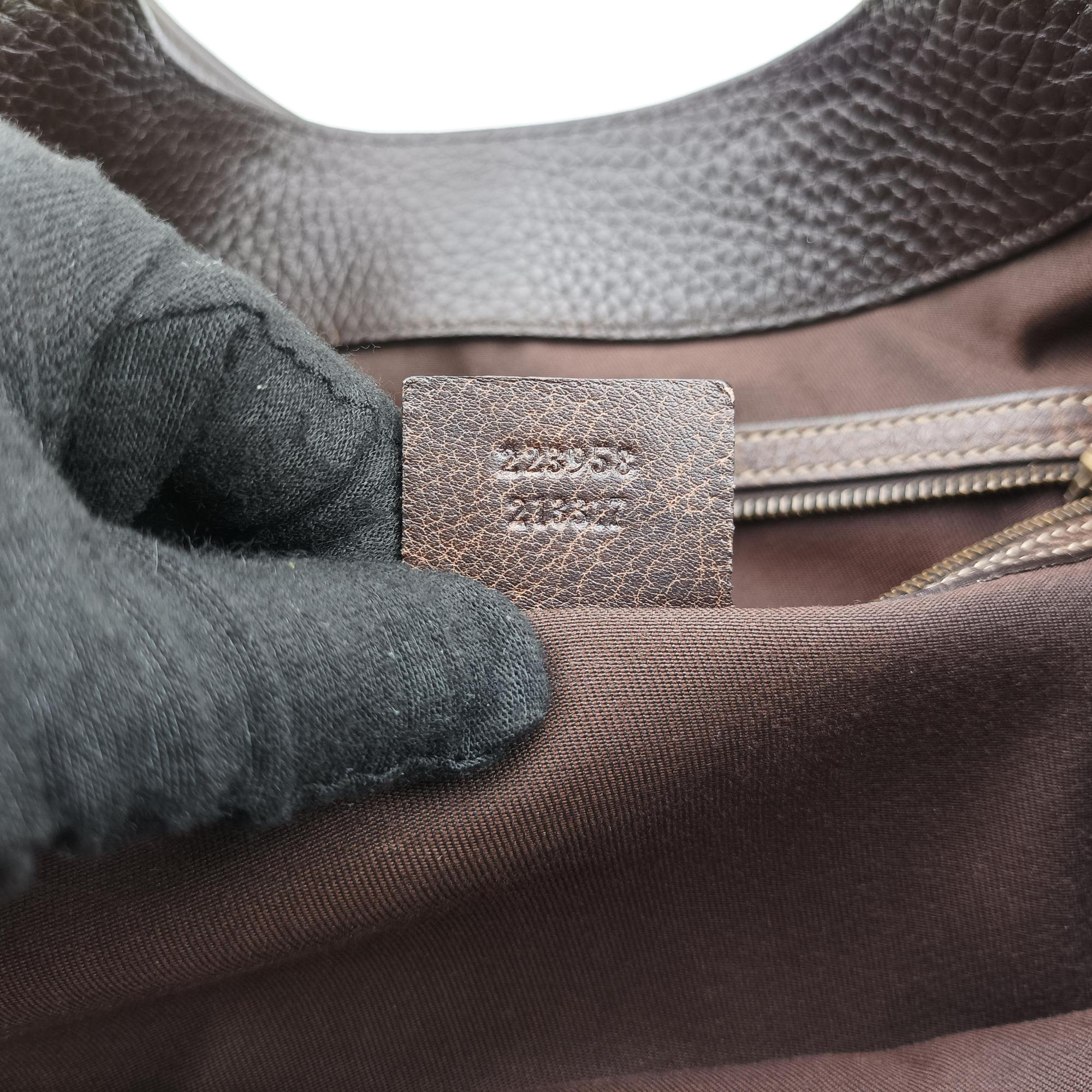 Secondhand Gucci Guccissima New Pelham horsebit Brown leather 223958 handbag | stylenewstar