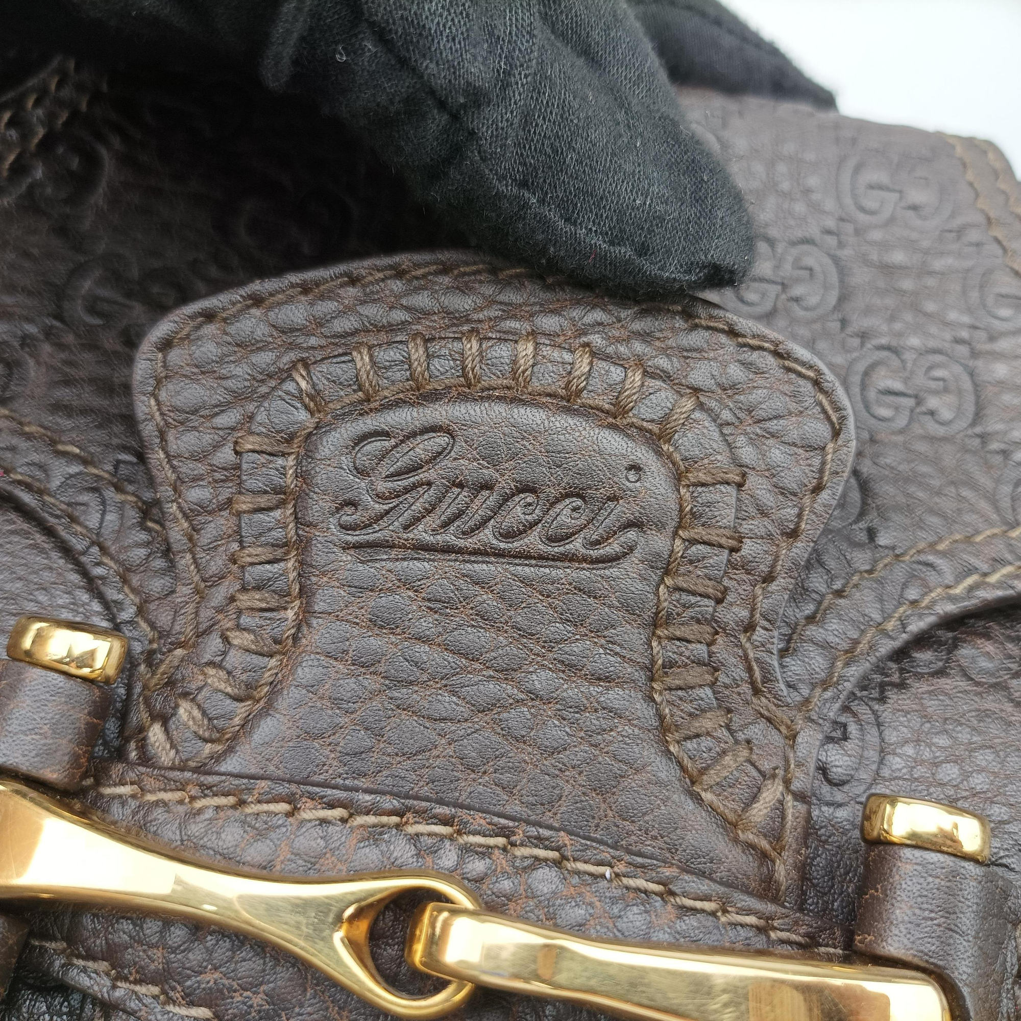 Secondhand Gucci Guccissima New Pelham horsebit Brown leather 223958 handbag | stylenewstar
