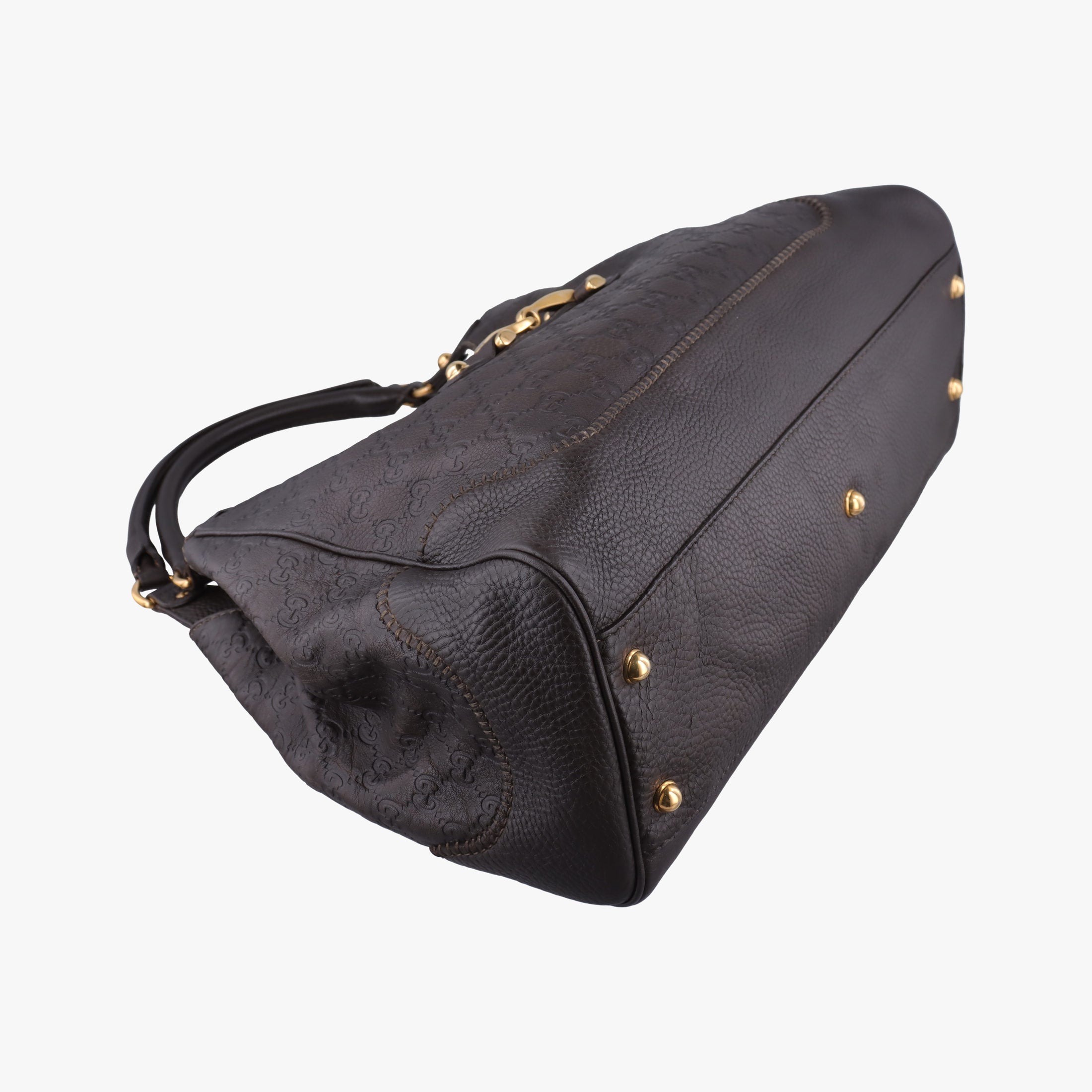 Secondhand Gucci Guccissima New Pelham horsebit Brown leather 223958 handbag | stylenewstar