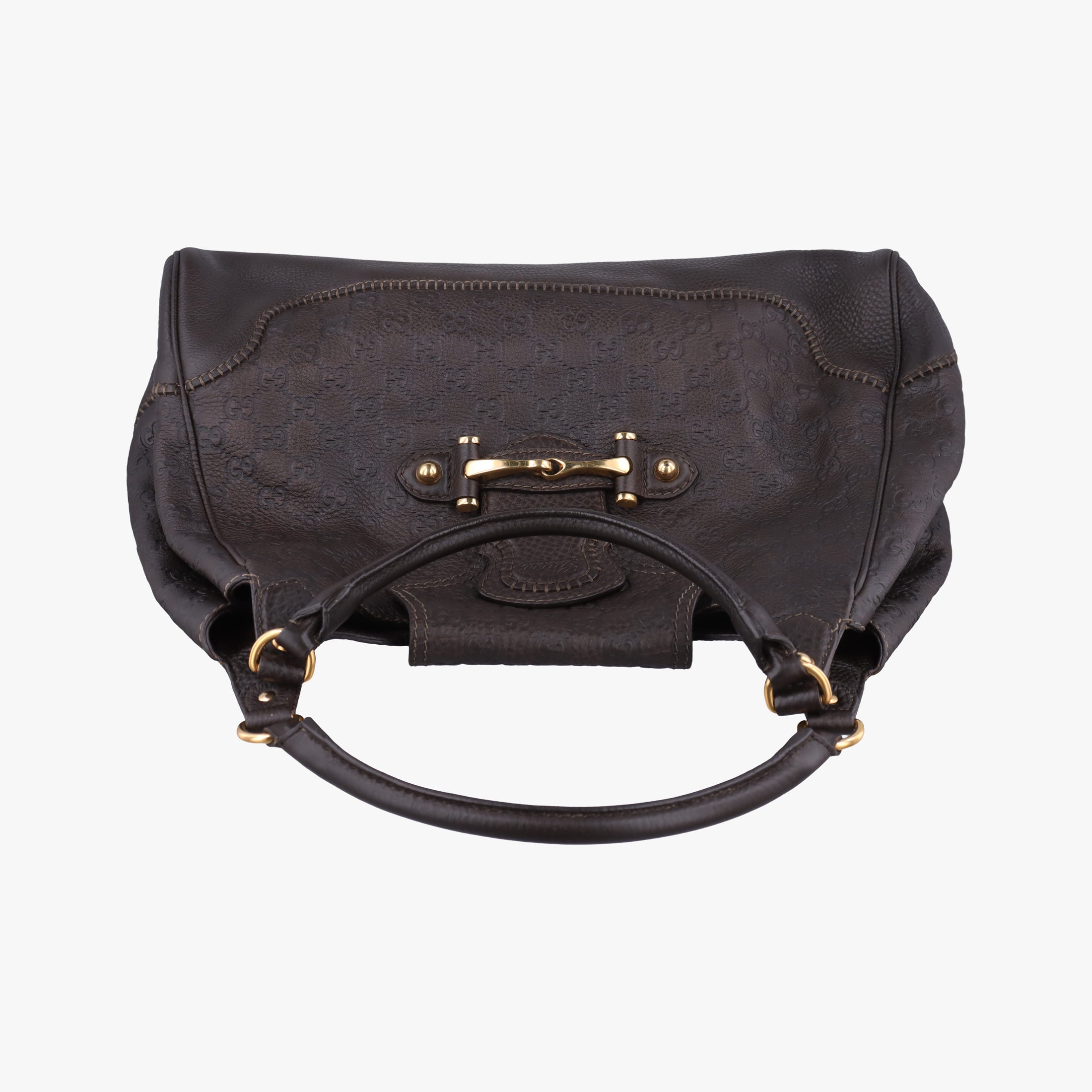 Secondhand Gucci Guccissima New Pelham horsebit Brown leather 223958 handbag | stylenewstar
