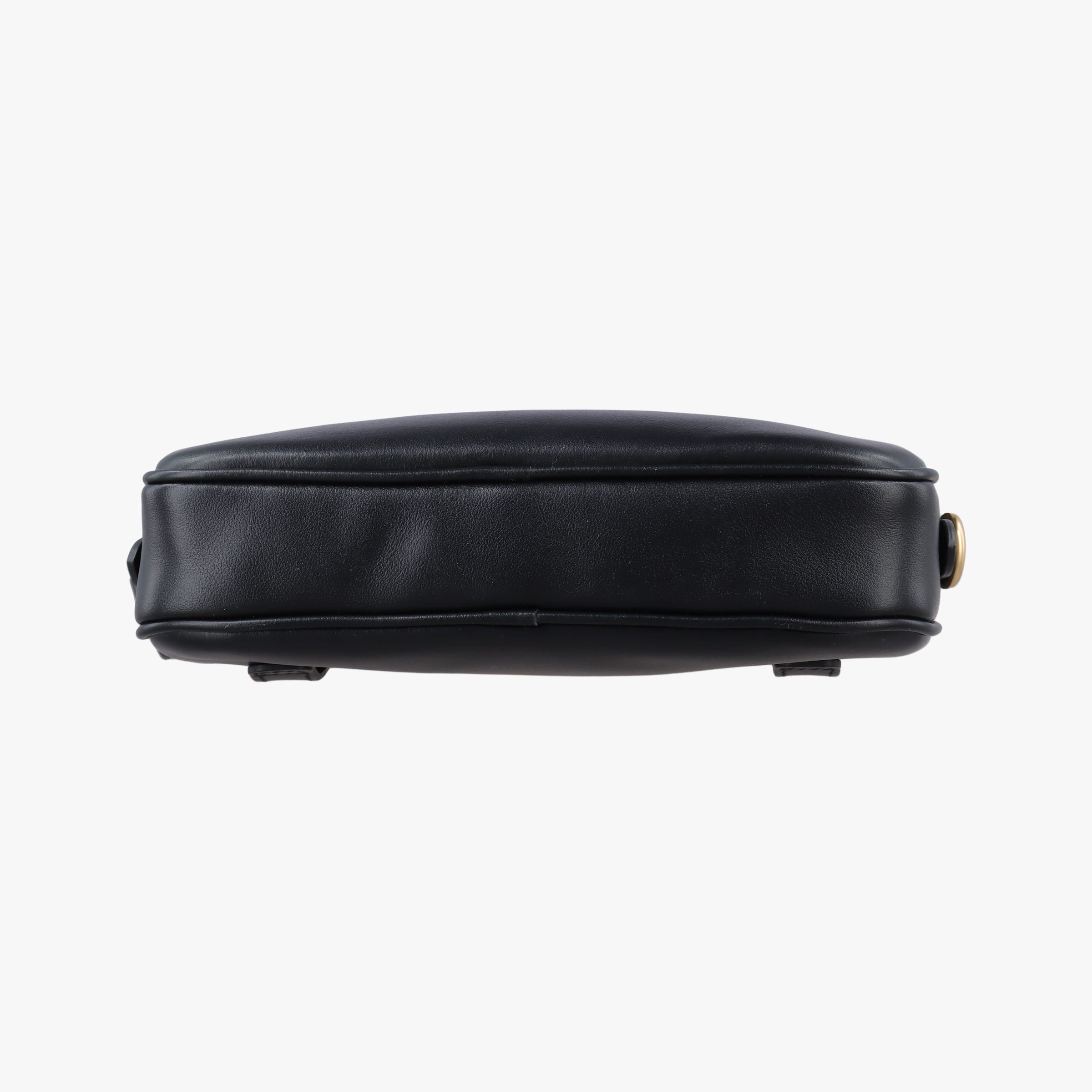 Pre-owned Miu Miu logo Black leather  bum bag/waist bag | stylenewstar