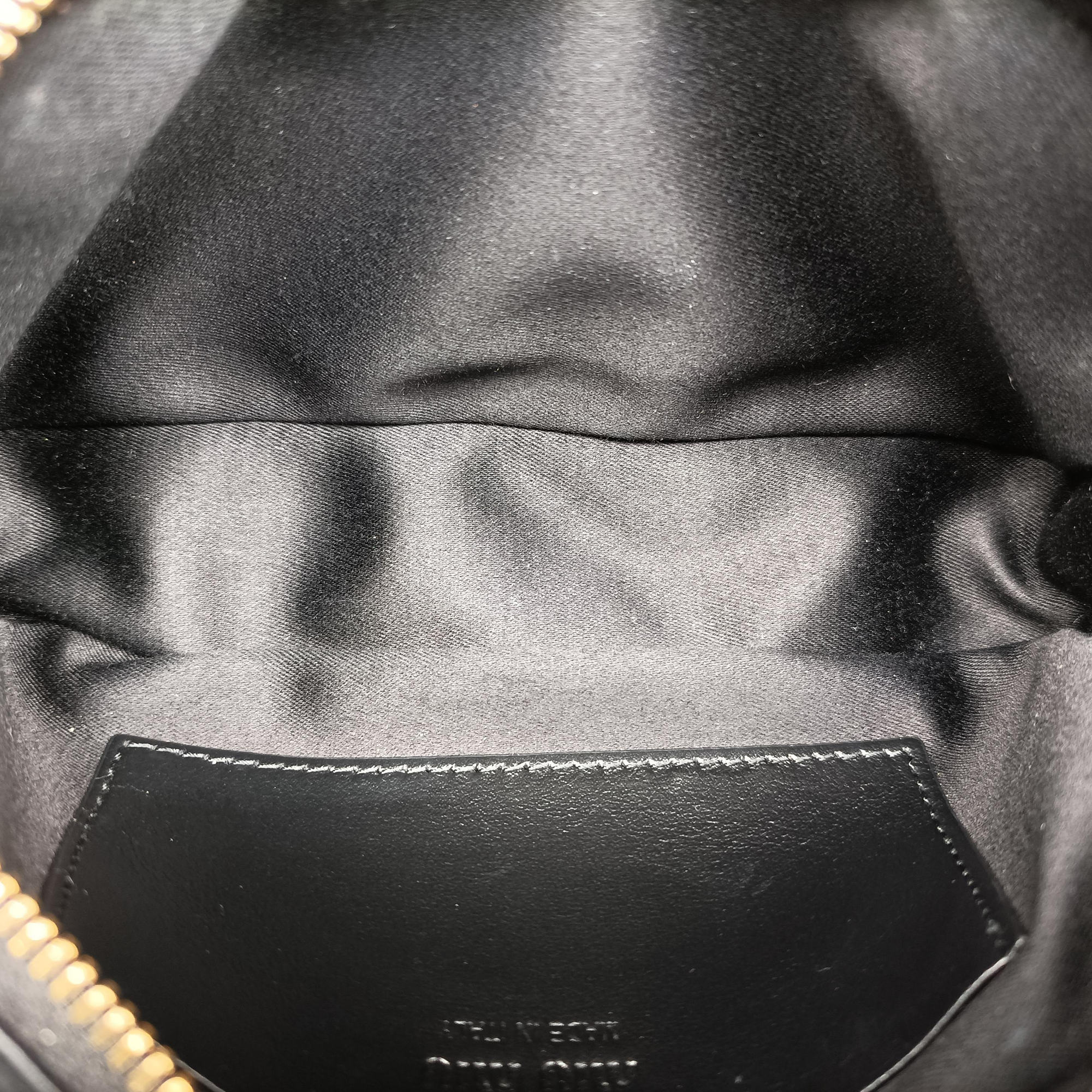 Pre-owned Miu Miu logo Black leather  bum bag/waist bag | stylenewstar