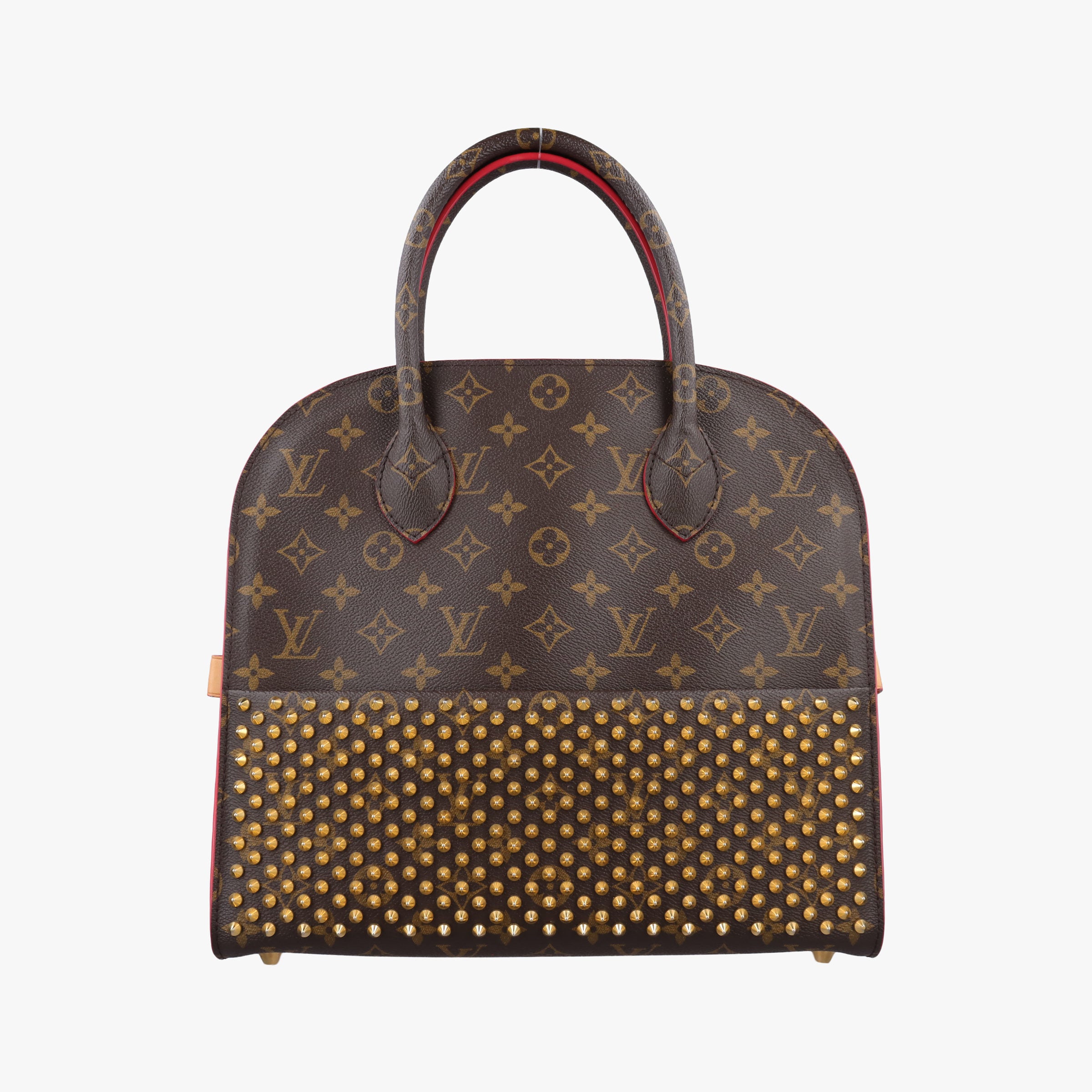 Pre-owned Louis Vuitton Monogram Studs Icono Brown×red×beige Monogram Canvas×calf leather×ponyhair M41234 handbag | stylenewstar