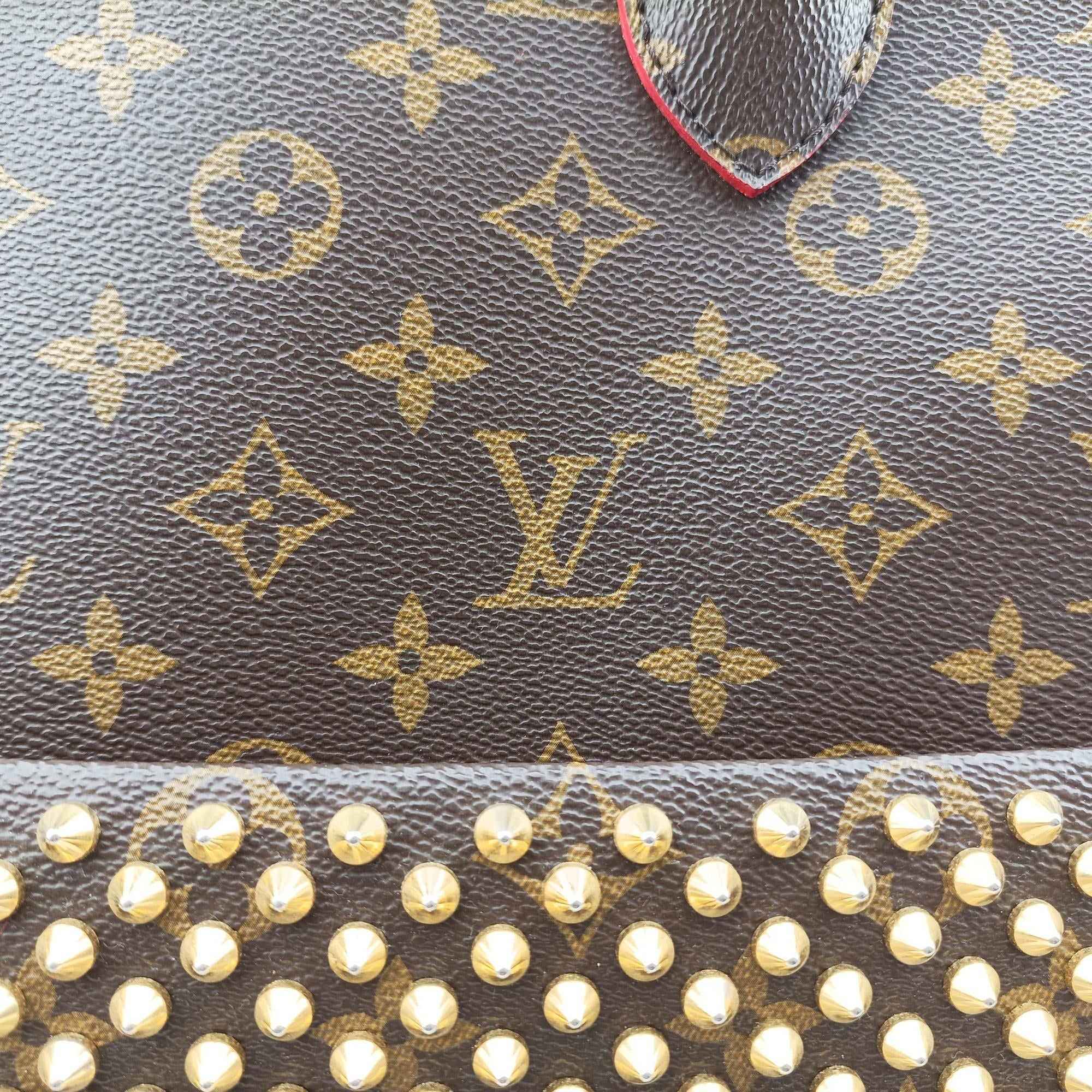 Pre-owned Louis Vuitton Monogram Studs Icono Brown×red×beige Monogram Canvas×calf leather×ponyhair M41234 handbag | stylenewstar