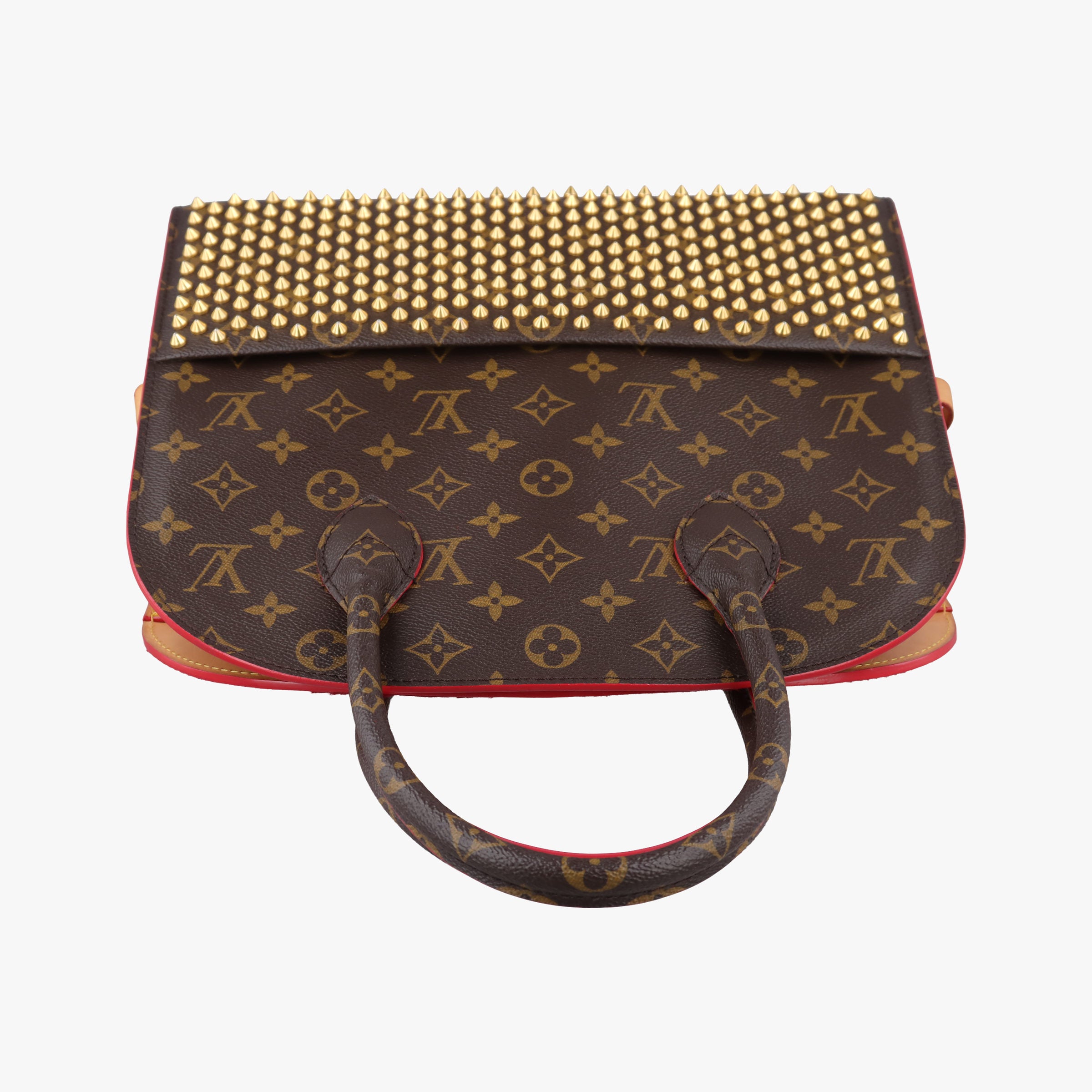Pre-owned Louis Vuitton Monogram Studs Icono Brown×red×beige Monogram Canvas×calf leather×ponyhair M41234 handbag | stylenewstar