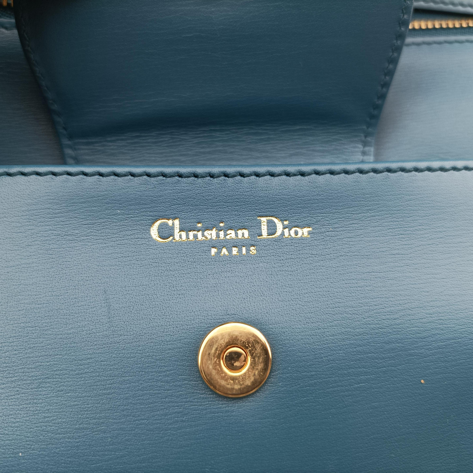 Vintage Christian Dior Diordouble Blue Leather  shoulderbag | stylenewstar