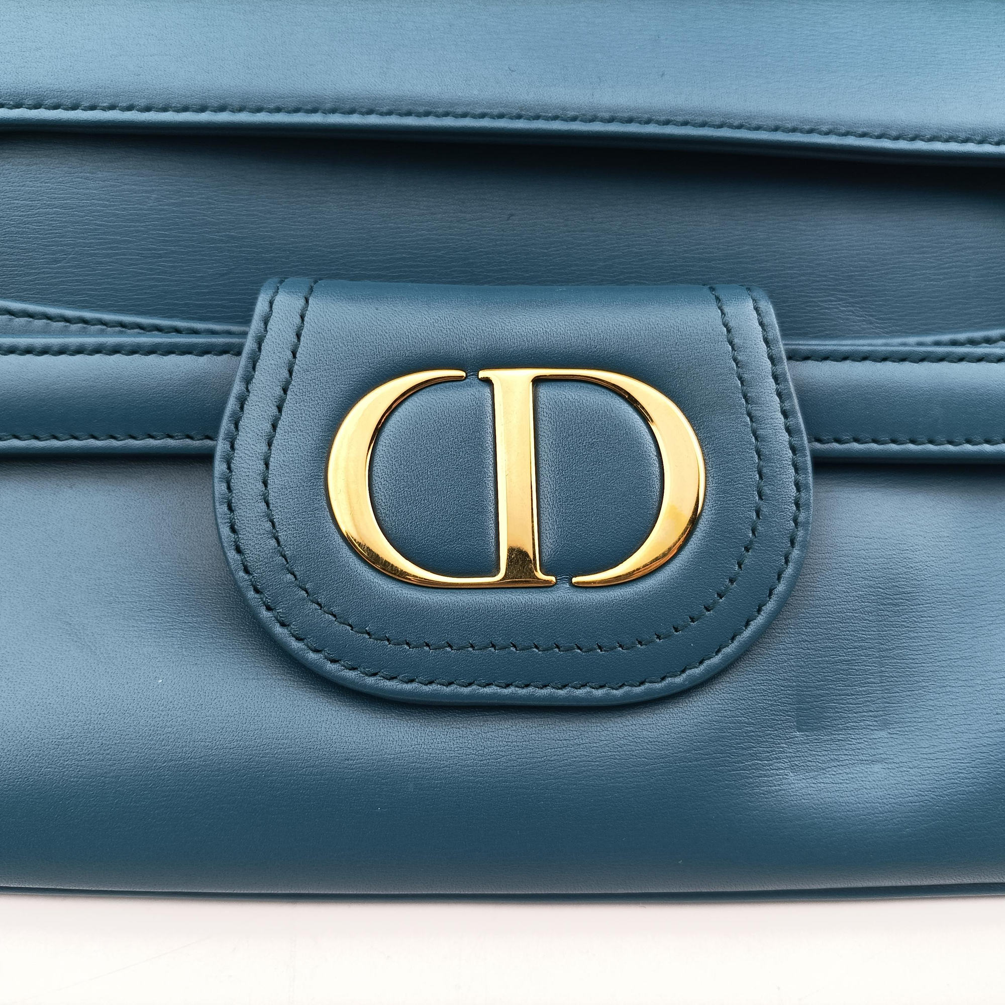 Vintage Christian Dior Diordouble Blue Leather  shoulderbag | stylenewstar