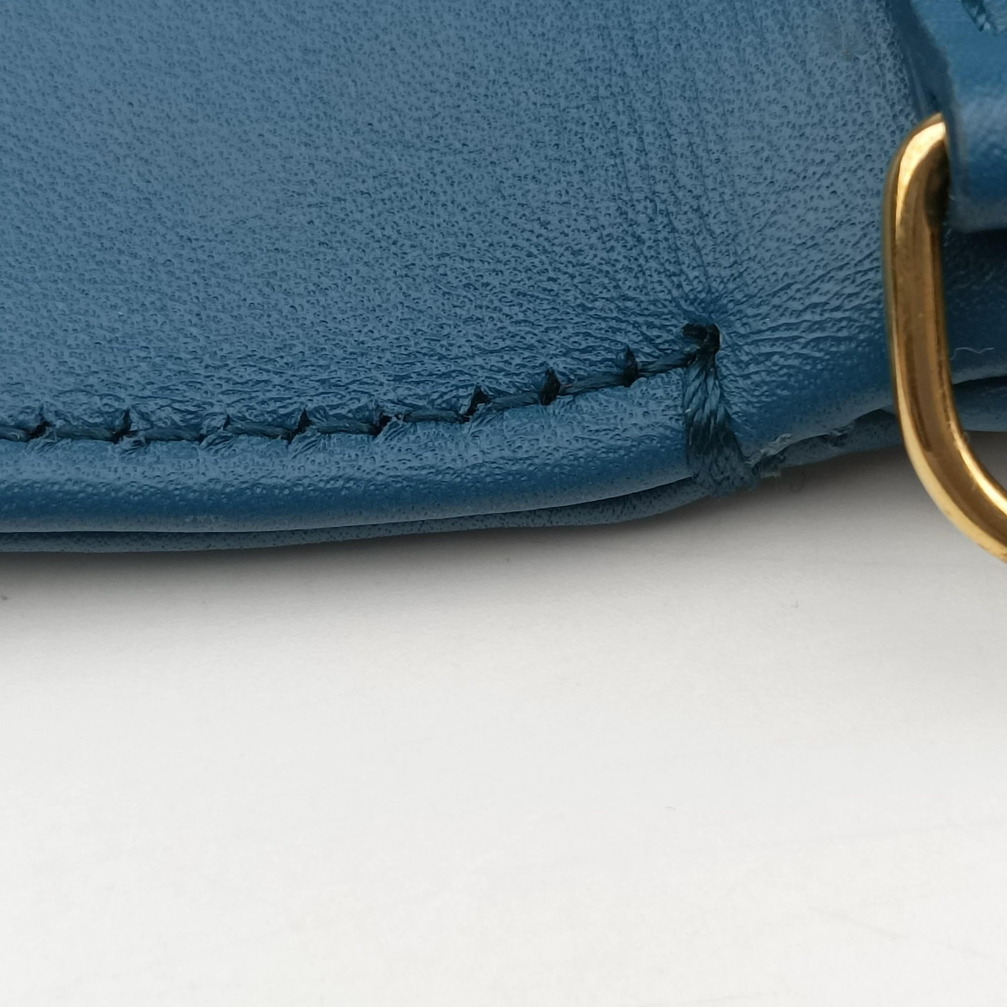 Vintage Christian Dior Diordouble Blue Leather  shoulderbag | stylenewstar