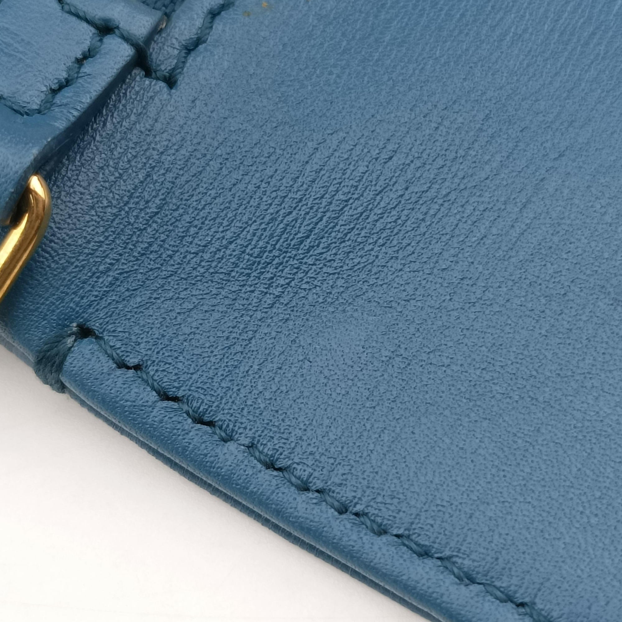 Vintage Christian Dior Diordouble Blue Leather  shoulderbag | stylenewstar