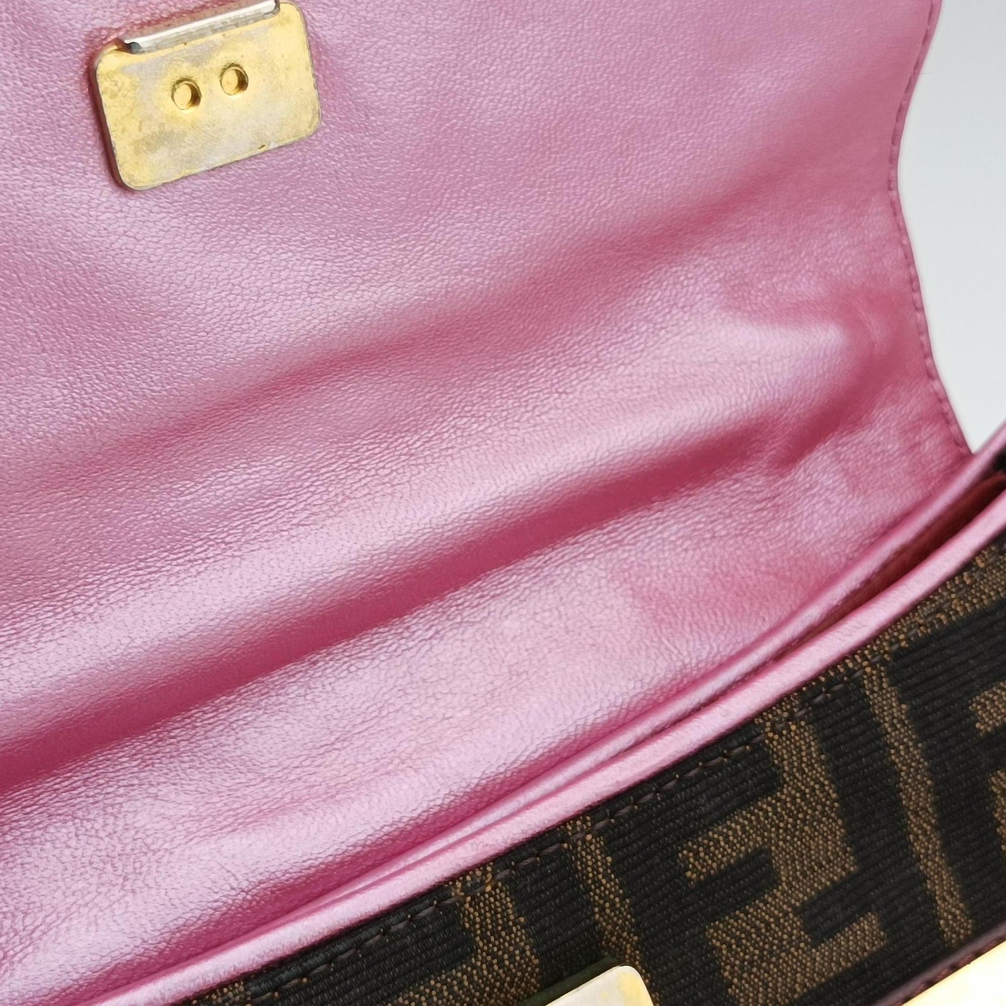 Vintage Fendi Zucca Vanity Mirror Brown × Red Jacquard × Leather 8BN133 shoulderbag | stylenewstar