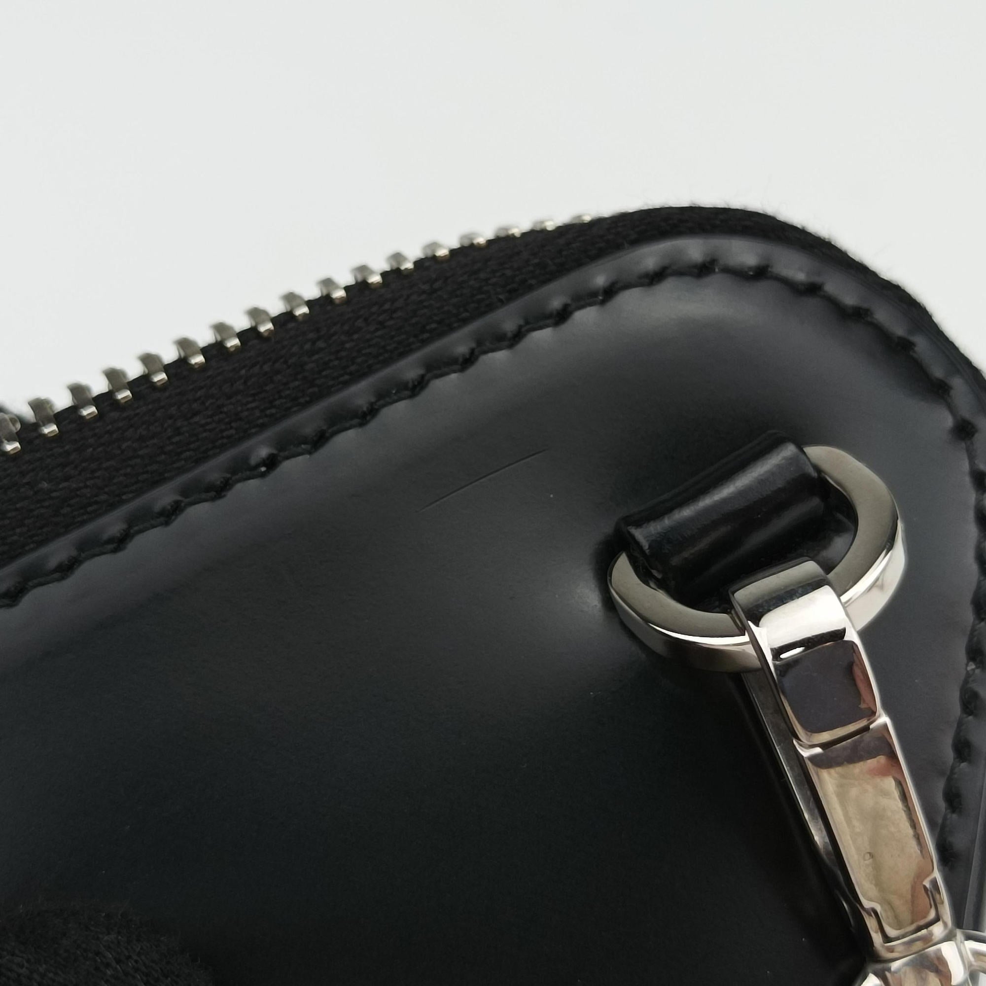 Pre-owned Prada Triangle Chain Pouch Black Leather  shoulderbag | stylenewstar