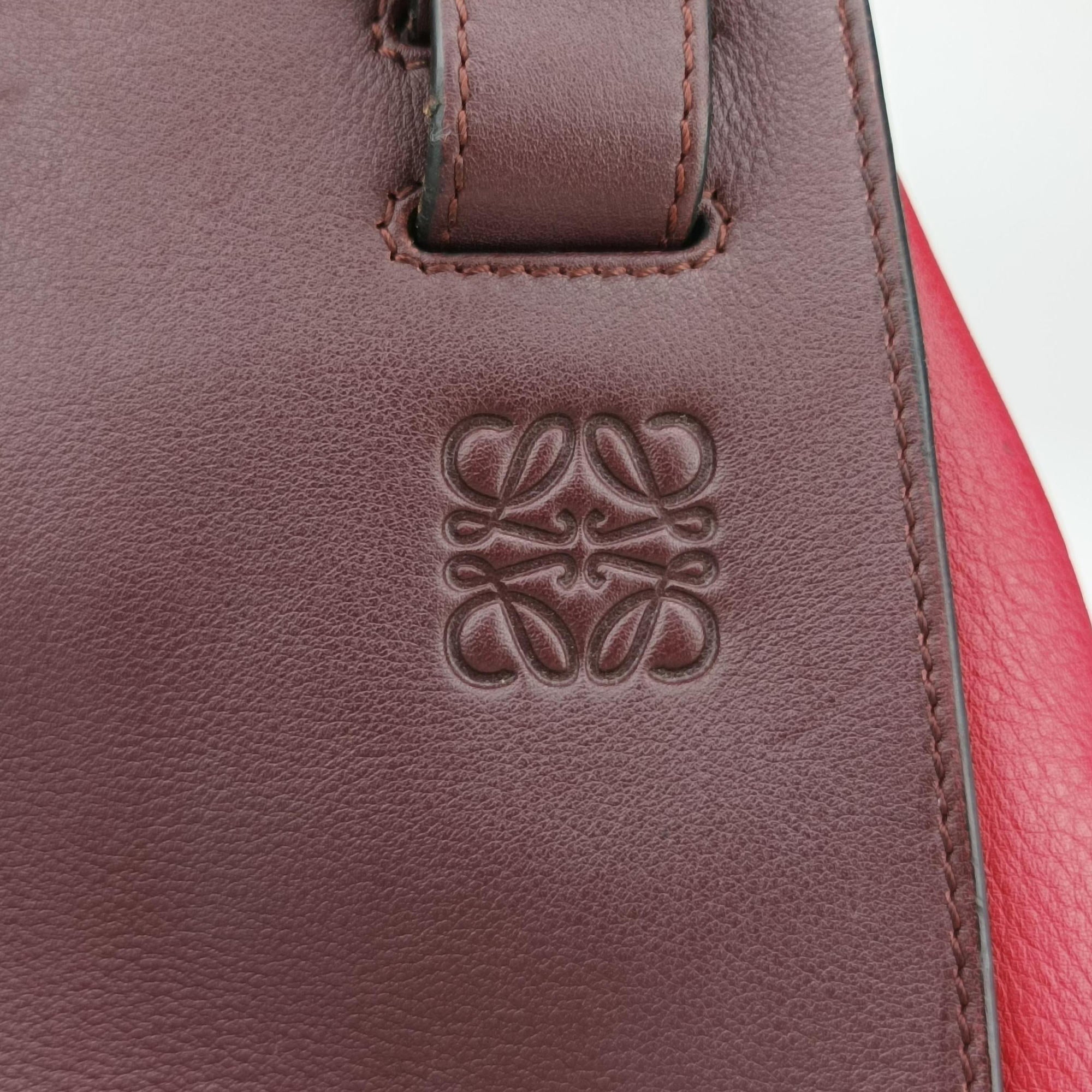 Pre-owned Loewe hammock Red×burgundy leather  shoulderbag | stylenewstar