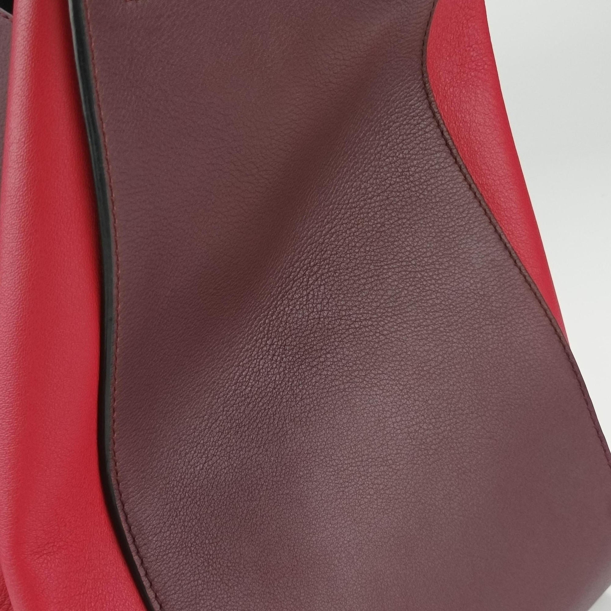 Pre-owned Loewe hammock Red×burgundy leather  shoulderbag | stylenewstar