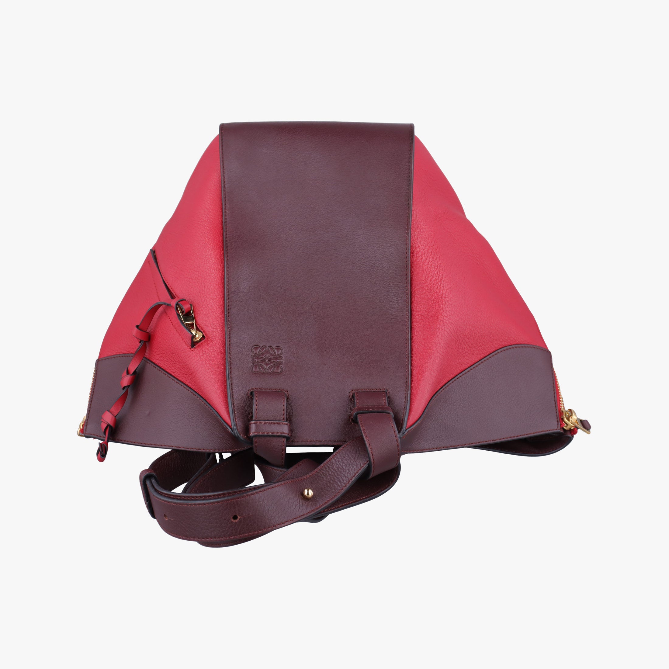 Pre-owned Loewe hammock Red×burgundy leather  shoulderbag | stylenewstar