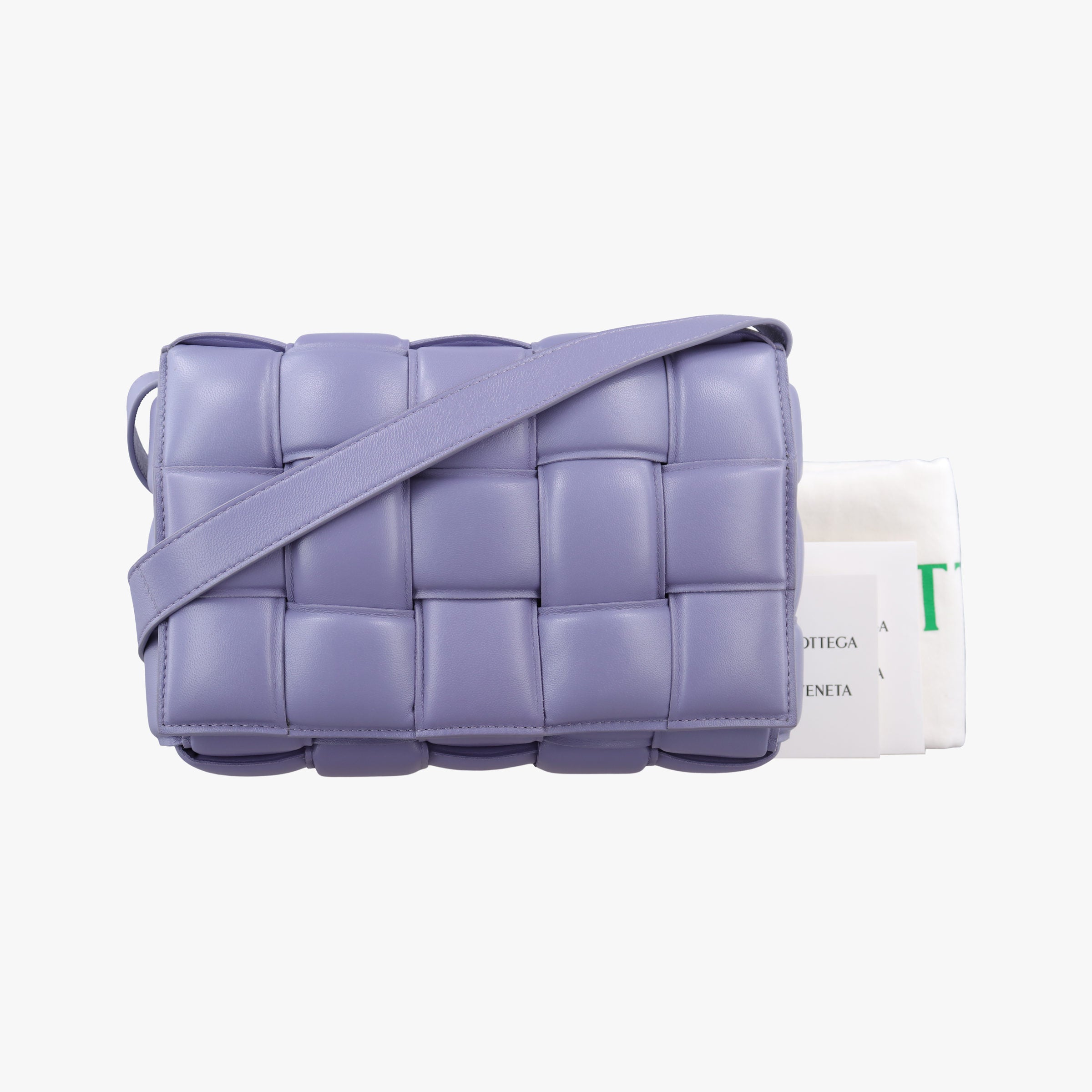 Pre-owned Bottega Veneta Padded Cassette Purple lambskin  shoulderbag | stylenewstar
