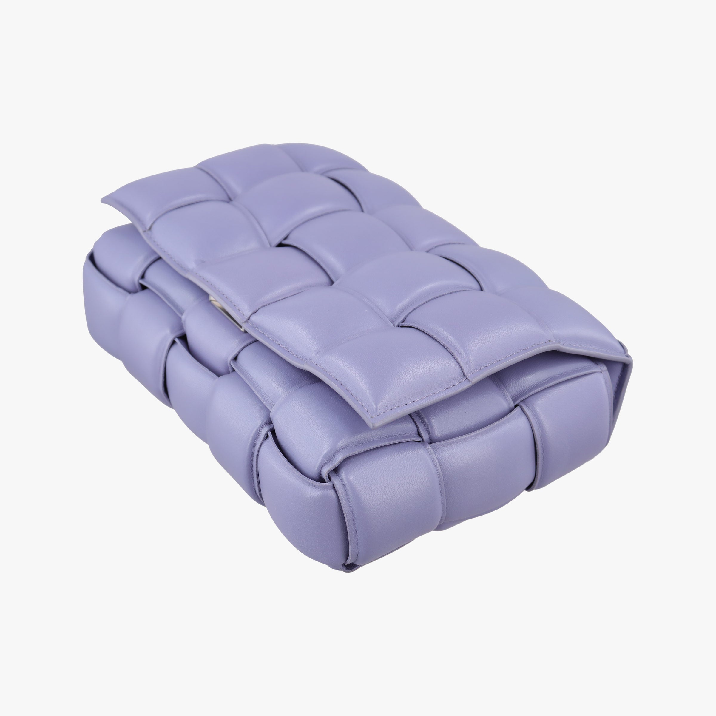 Pre-owned Bottega Veneta Padded Cassette Purple lambskin  shoulderbag | stylenewstar
