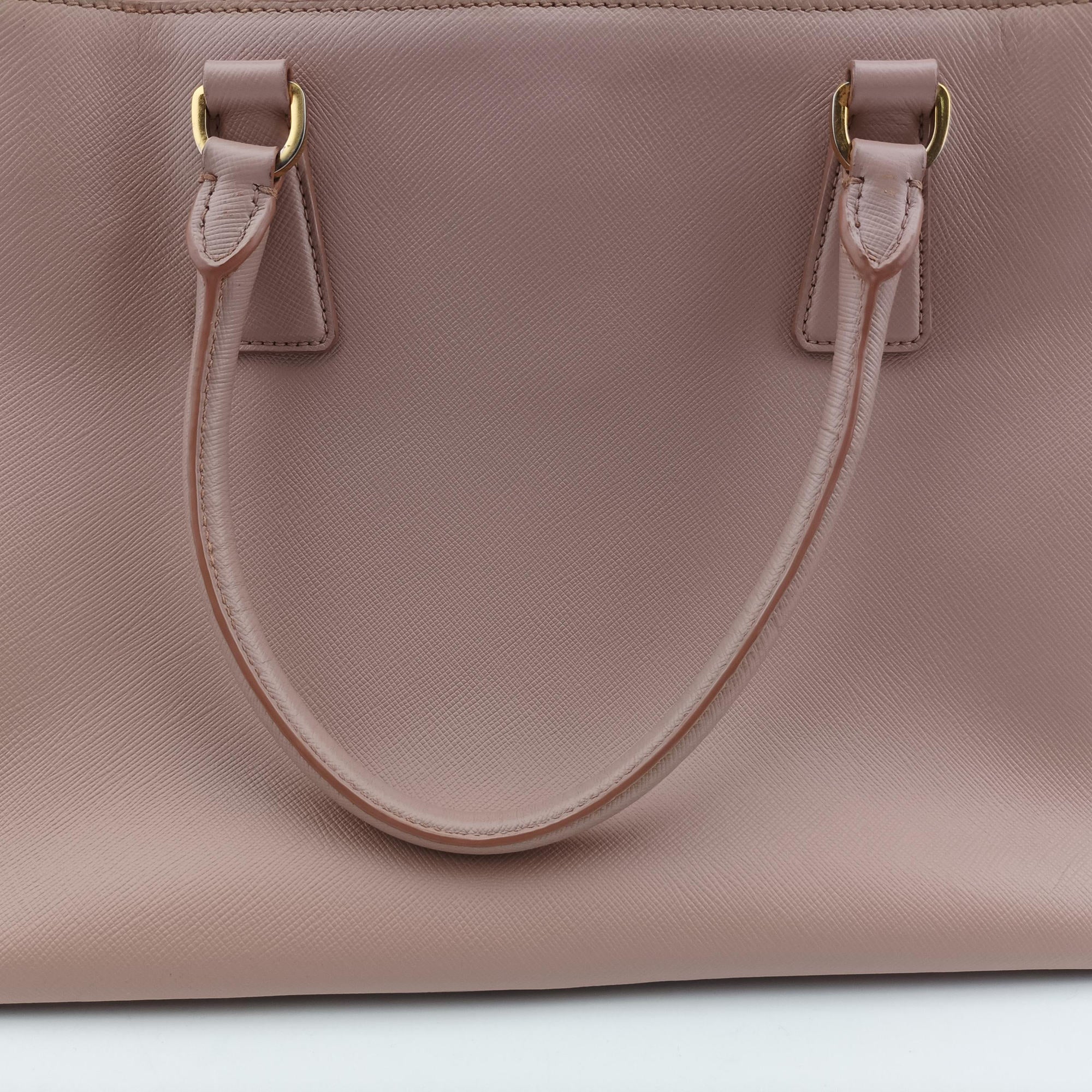 Pre-owned Prada Galleria Pink SAFFIANO Leather BN1786 shoulderbag | stylenewstar