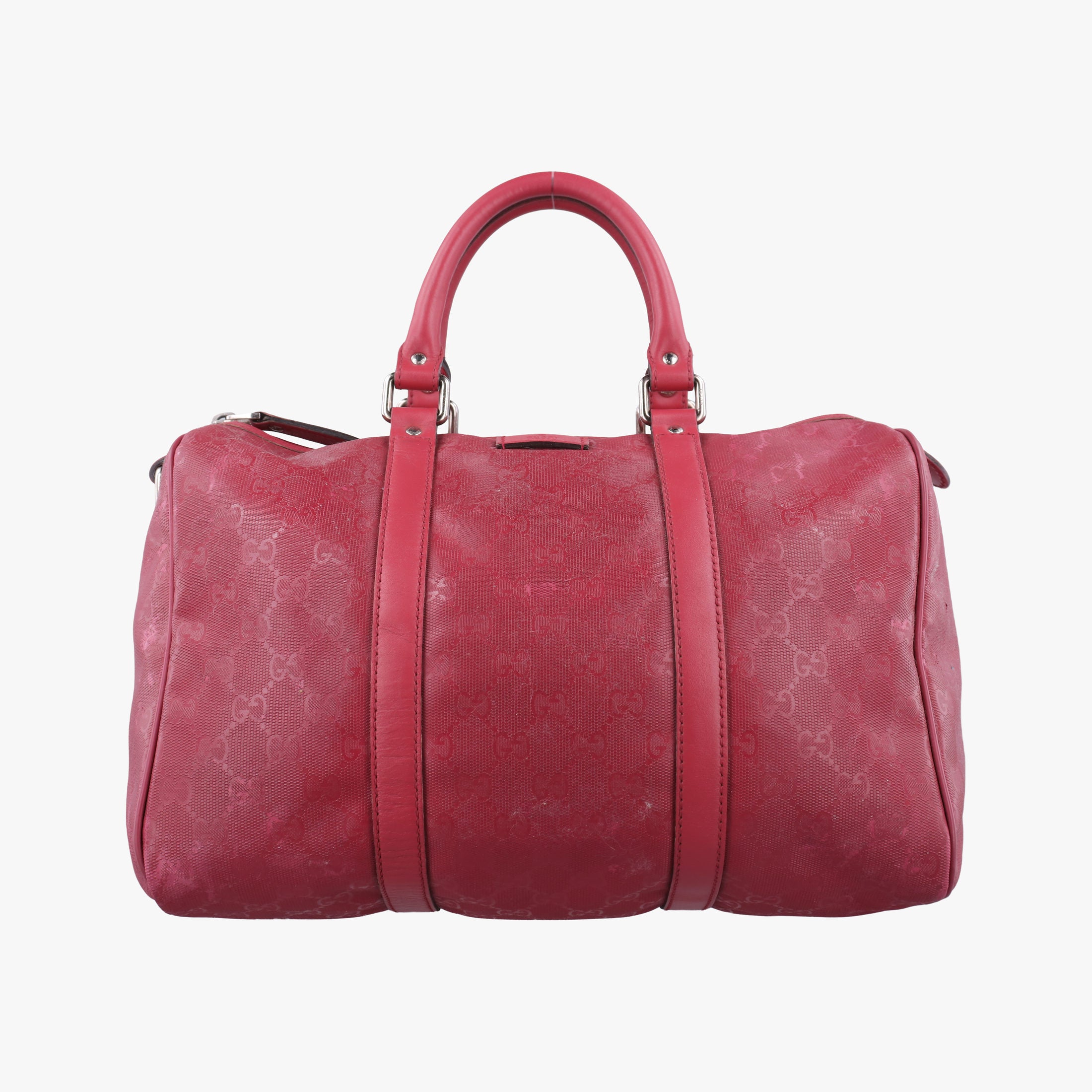 Pre-owned Gucci GG plus Spring Joy GG Supreme Red PVC coated canvas×Leather 193603 handbag | stylenewstar