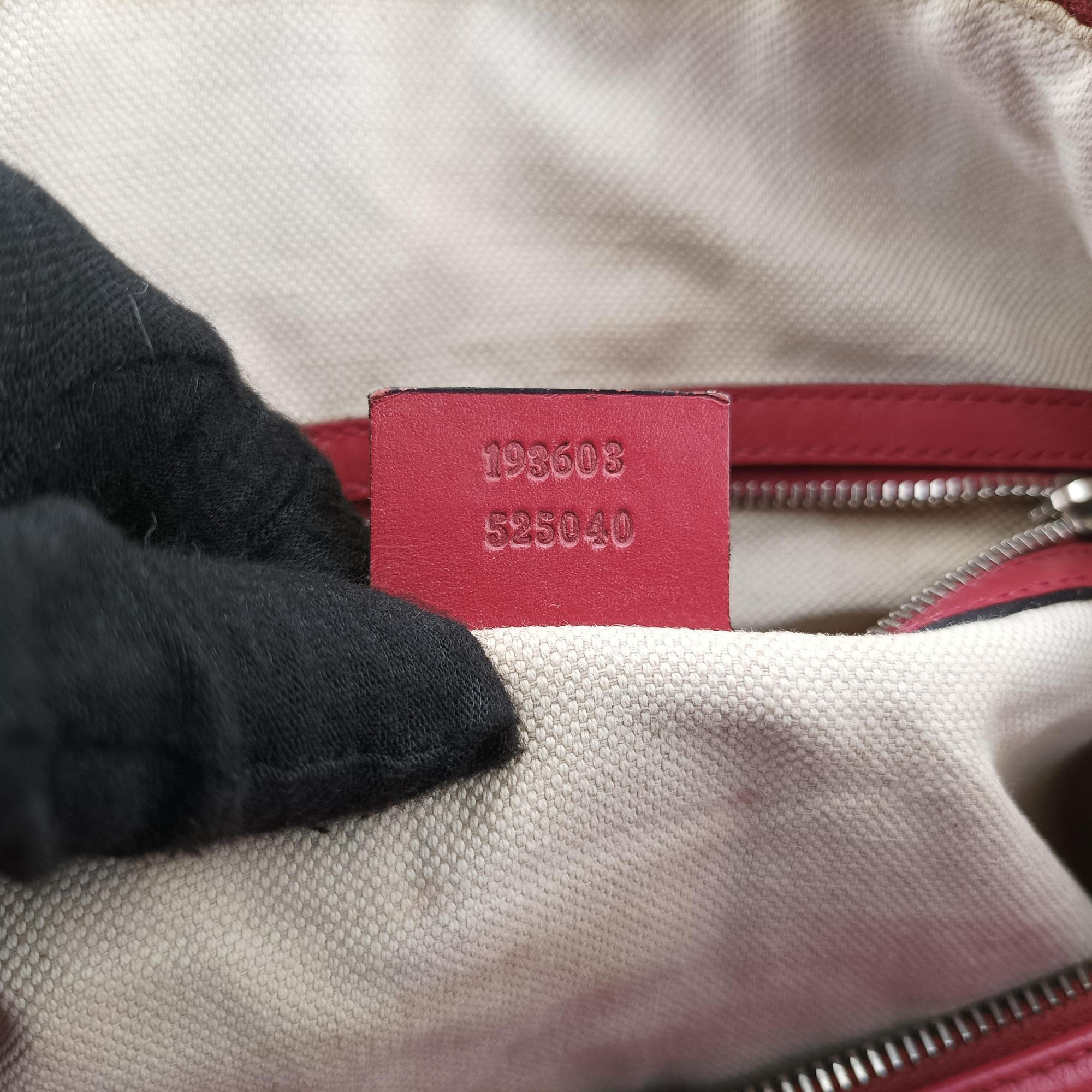 Pre-owned Gucci GG plus Spring Joy GG Supreme Red PVC coated canvas×Leather 193603 handbag | stylenewstar