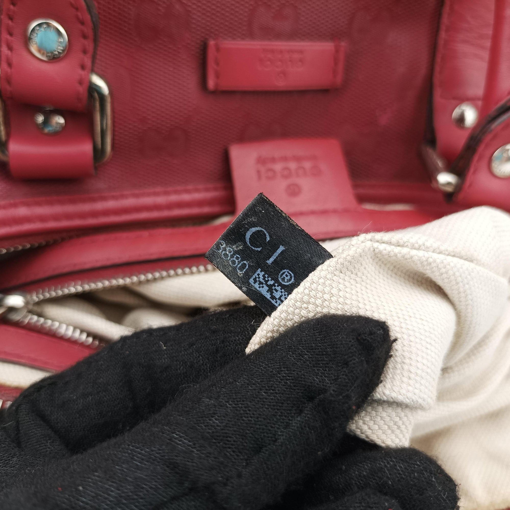 Pre-owned Gucci GG plus Spring Joy GG Supreme Red PVC coated canvas×Leather 193603 handbag | stylenewstar
