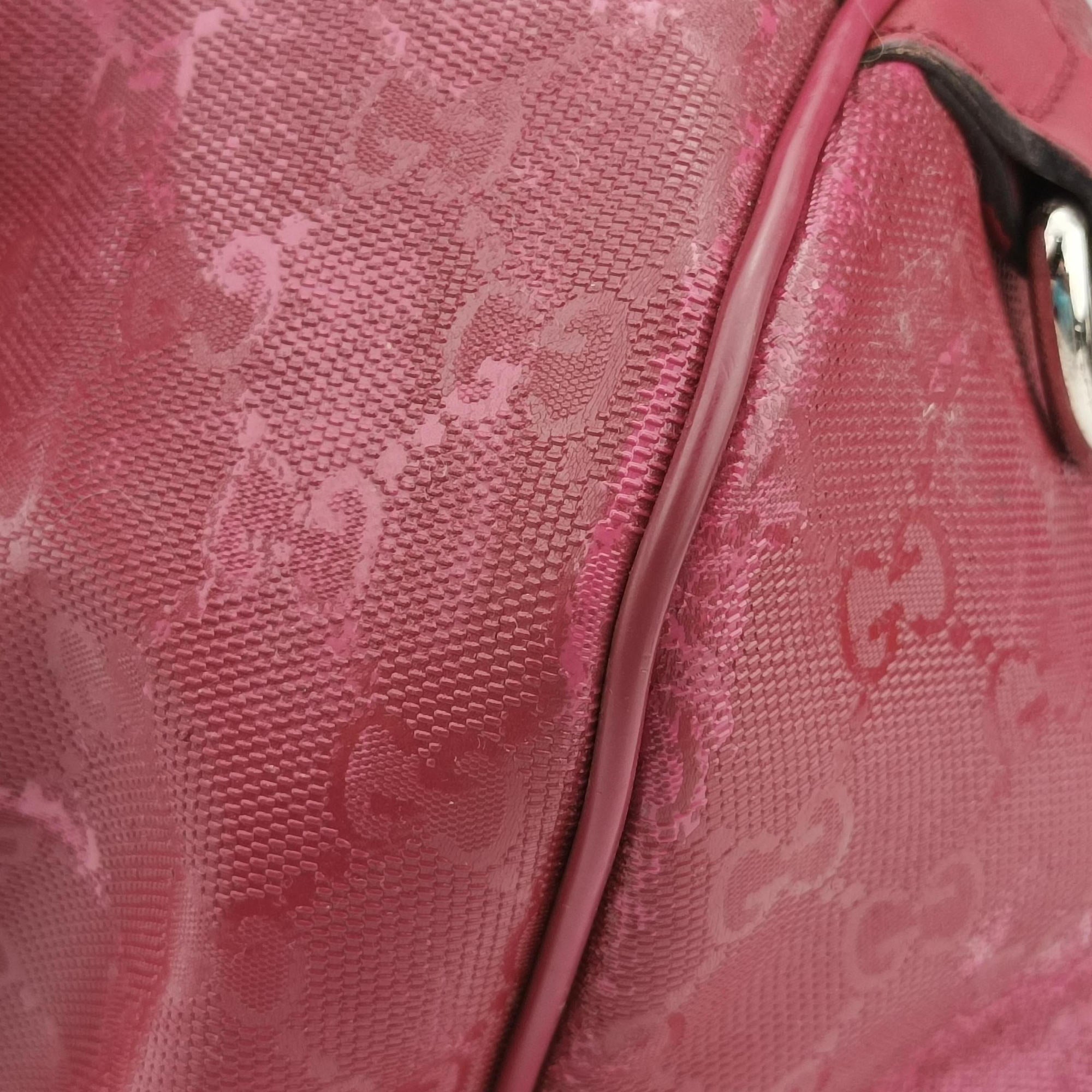 Pre-owned Gucci GG plus Spring Joy GG Supreme Red PVC coated canvas×Leather 193603 handbag | stylenewstar