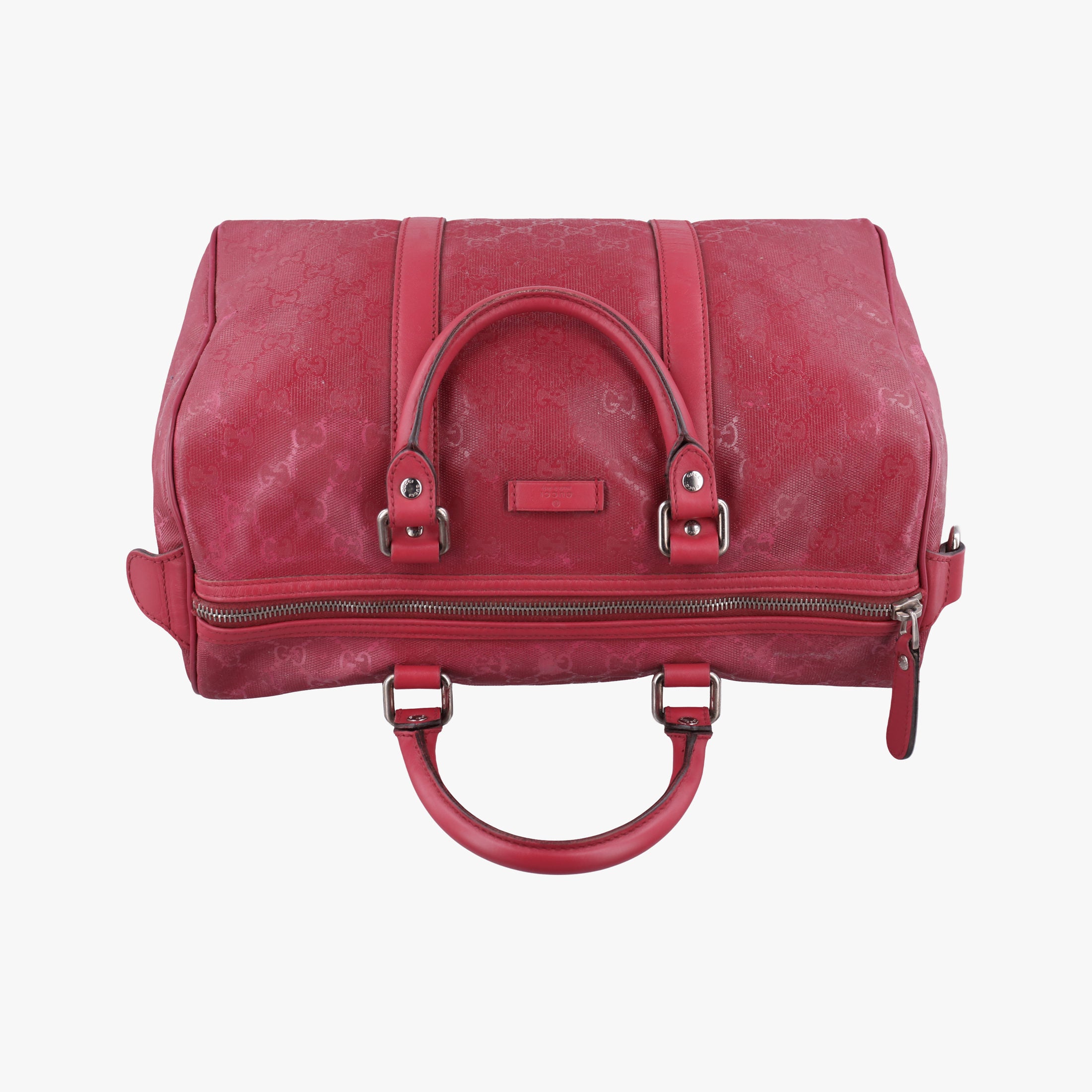 Pre-owned Gucci GG plus Spring Joy GG Supreme Red PVC coated canvas×Leather 193603 handbag | stylenewstar