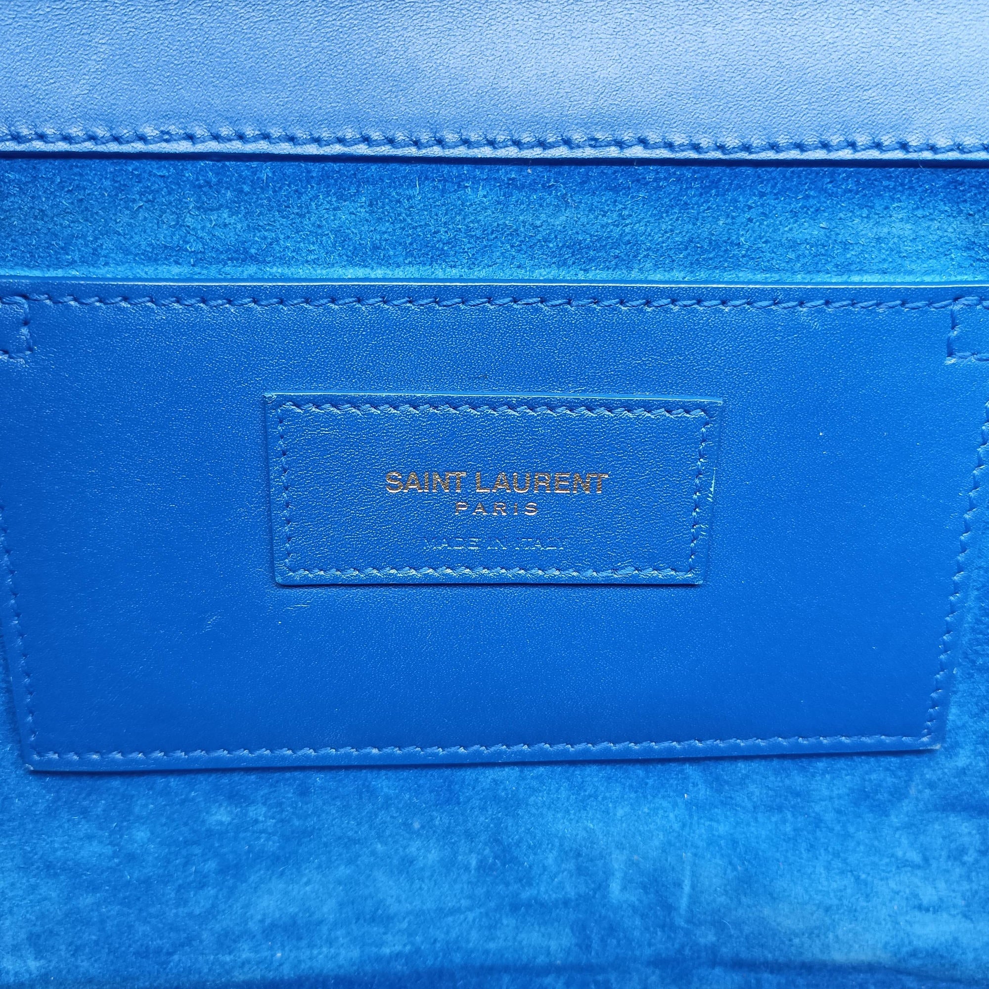 Pre-owned Yves Saint Laurent KATE Blue Leather 354119 shoulderbag | stylenewstar