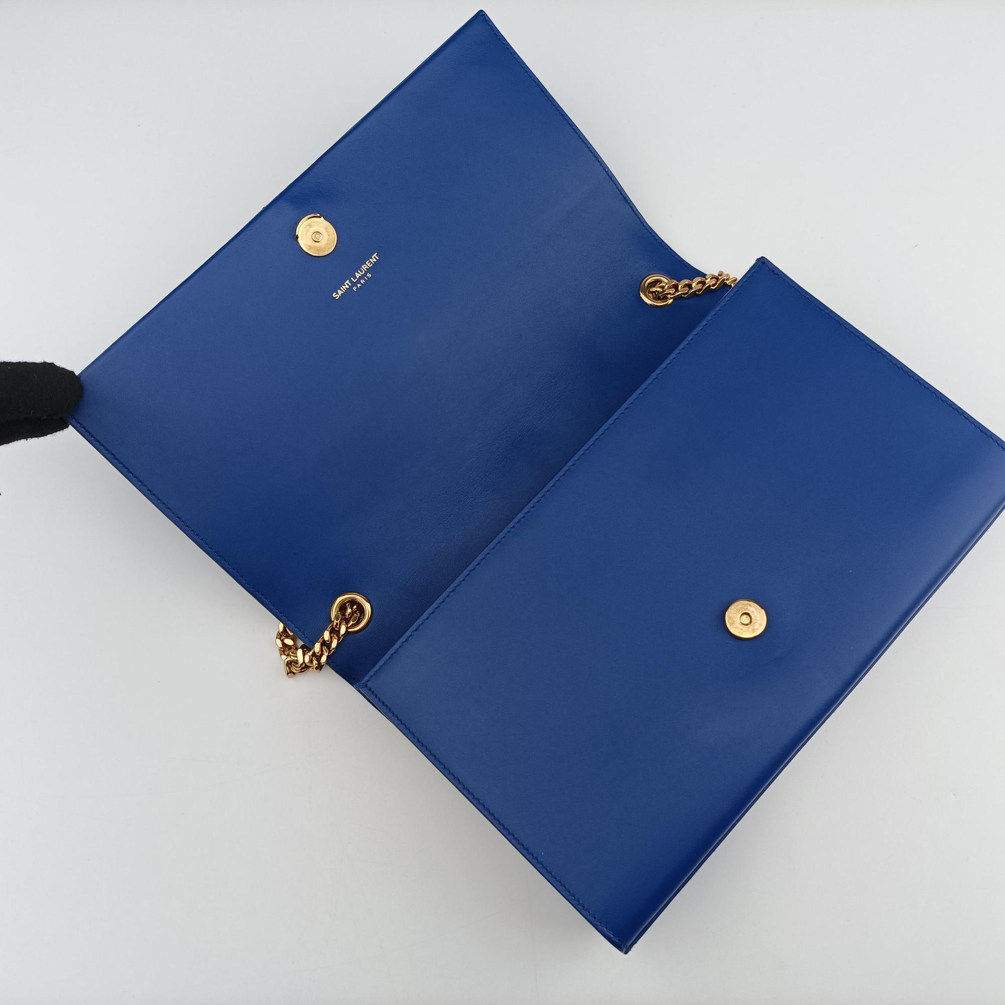 Pre-owned Yves Saint Laurent KATE Blue Leather 354119 shoulderbag | stylenewstar