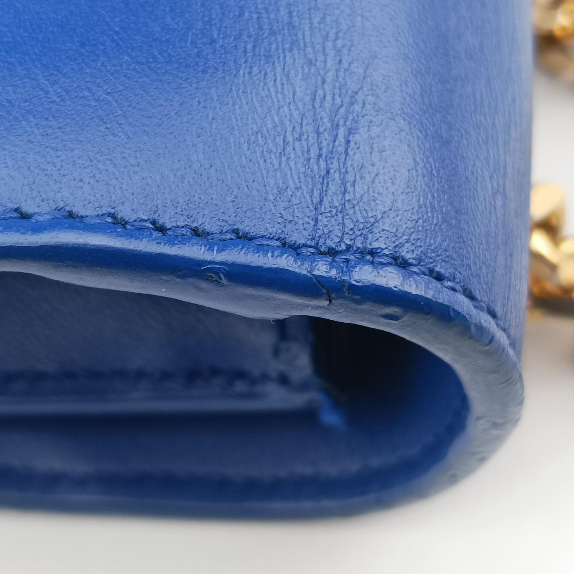 Pre-owned Yves Saint Laurent KATE Blue Leather 354119 shoulderbag | stylenewstar