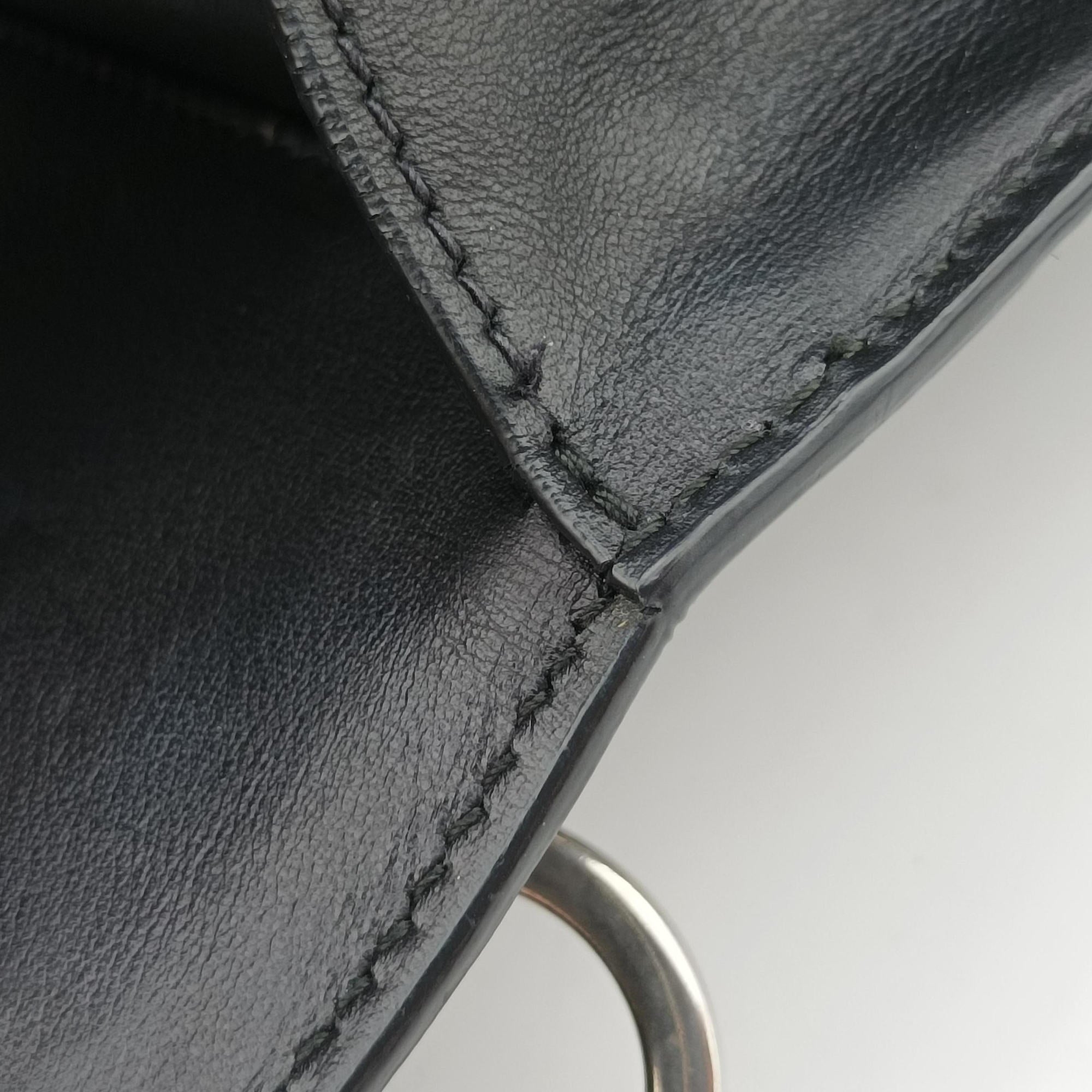Secondhand Prada Cahier Black Leather×Pony-style calfskin 1BD045 shoulderbag | stylenewstar