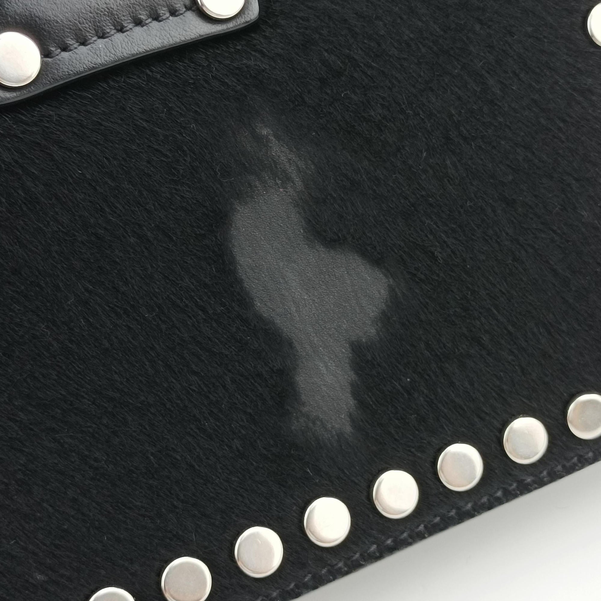 Secondhand Prada Cahier Black Leather×Pony-style calfskin 1BD045 shoulderbag | stylenewstar
