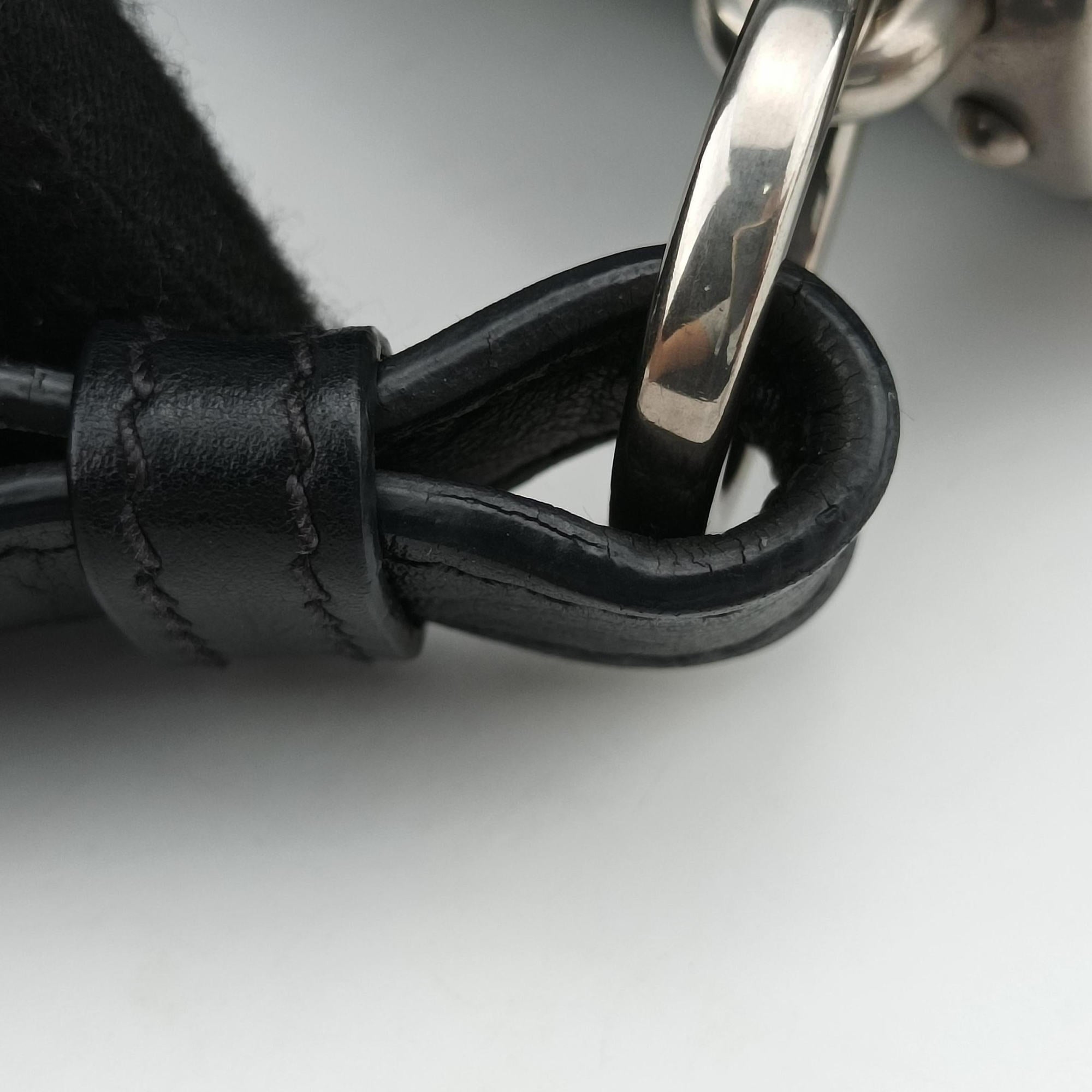 Secondhand Prada Cahier Black Leather×Pony-style calfskin 1BD045 shoulderbag | stylenewstar