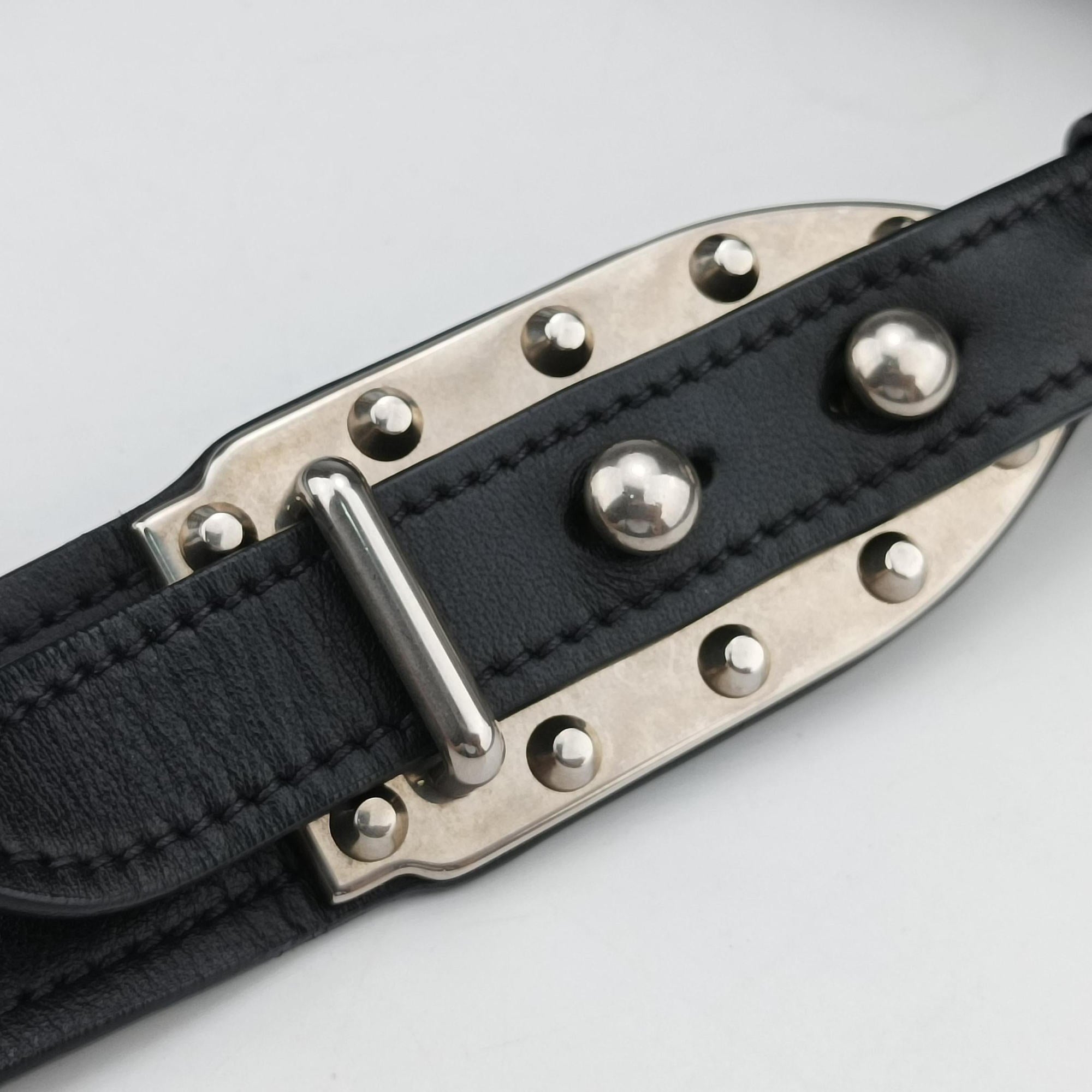 Secondhand Prada Cahier Black Leather×Pony-style calfskin 1BD045 shoulderbag | stylenewstar