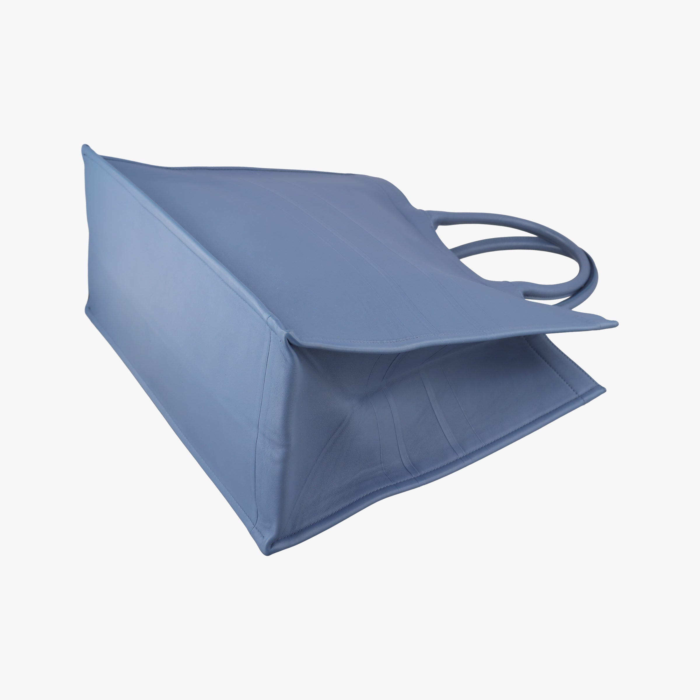 Pre-owned Christian Dior Book Tote Bag Blue leather  handbag | stylenewstar