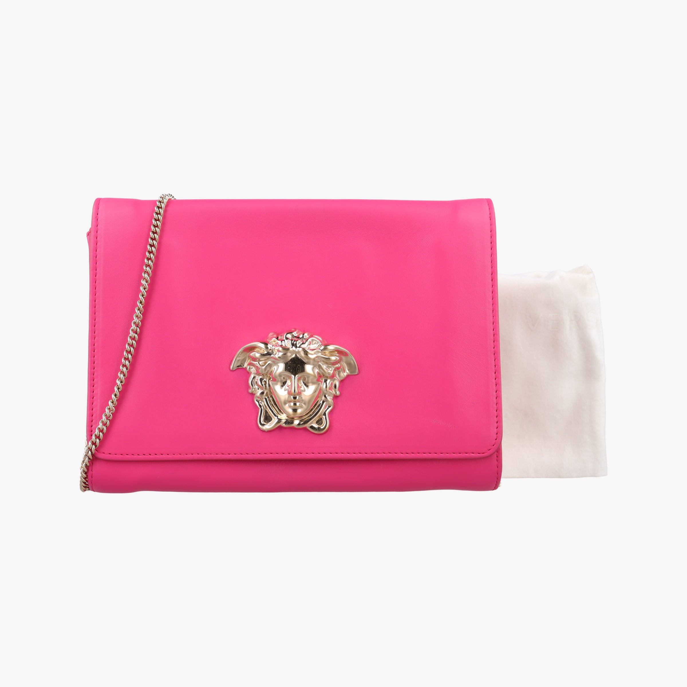 Secondhand VERSACE La Medusa Rose Leather  shoulderbag | stylenewstar