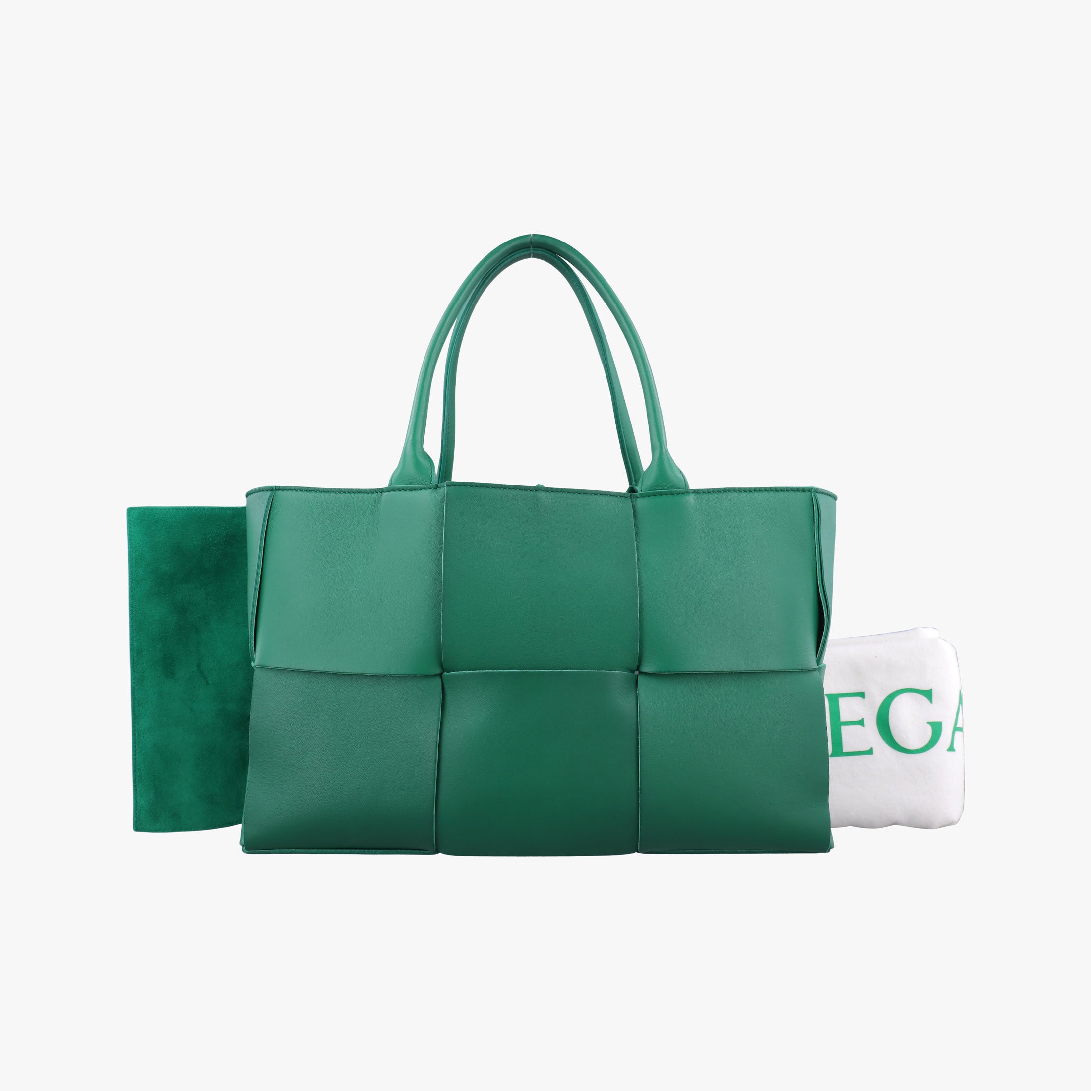 Secondhand Bottega Veneta THE ARCO Tote Medium Green lambskin  handbag | stylenewstar