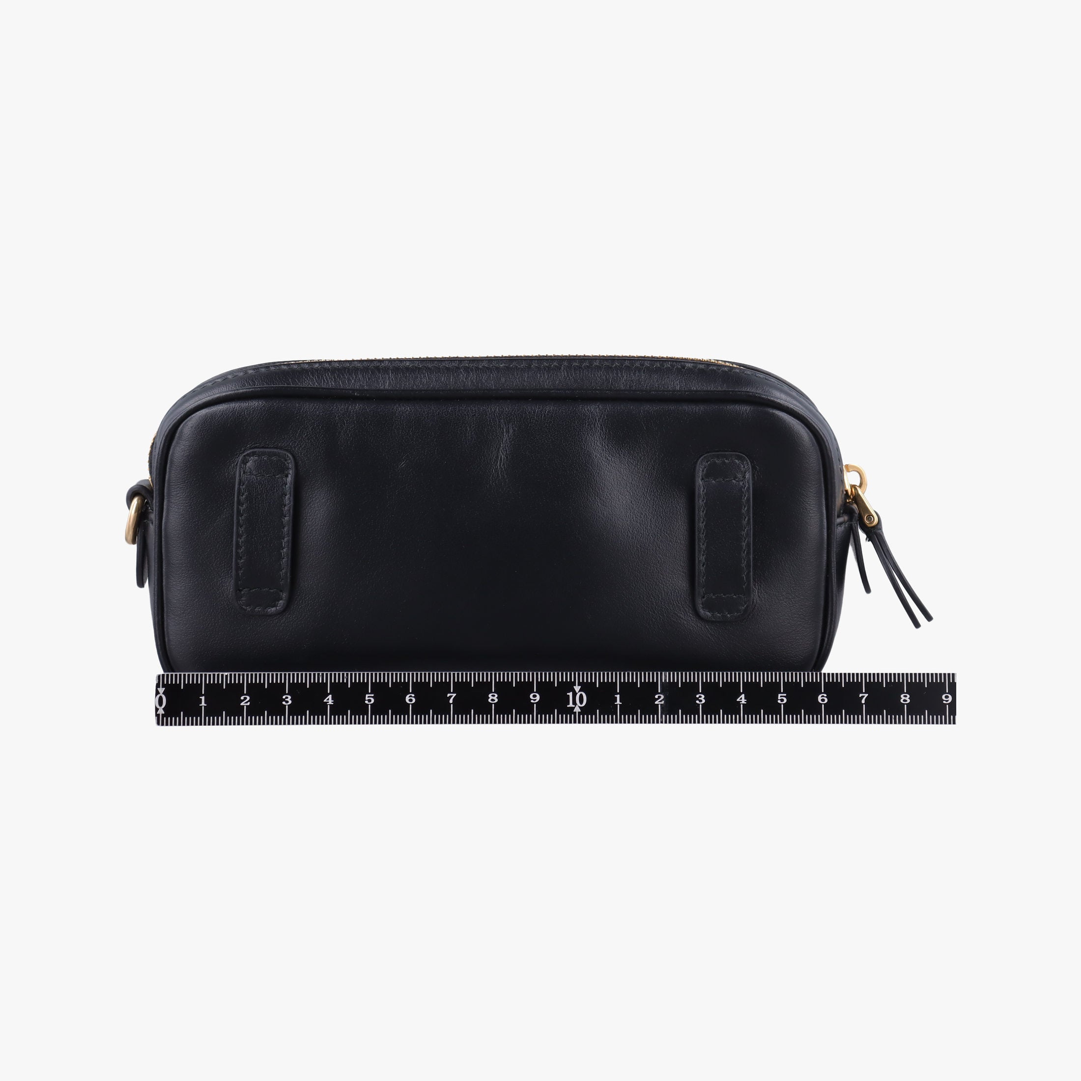 Pre-owned Miu Miu logo Black leather  bum bag/waist bag | stylenewstar