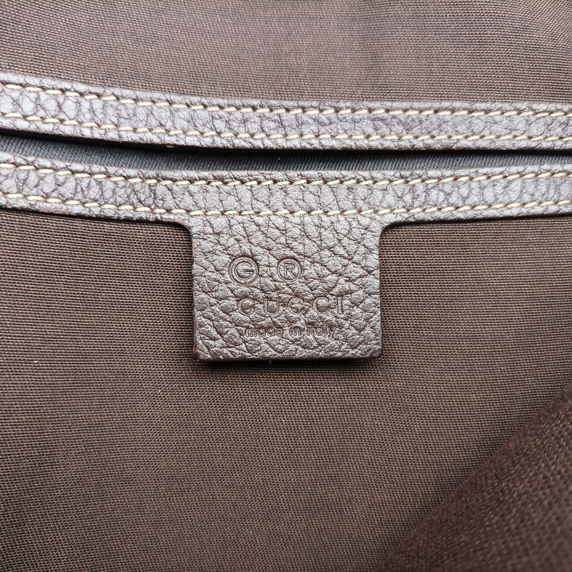 Secondhand Gucci Abbey Brown PVC coated canvas 268642 shoulderbag | stylenewstar