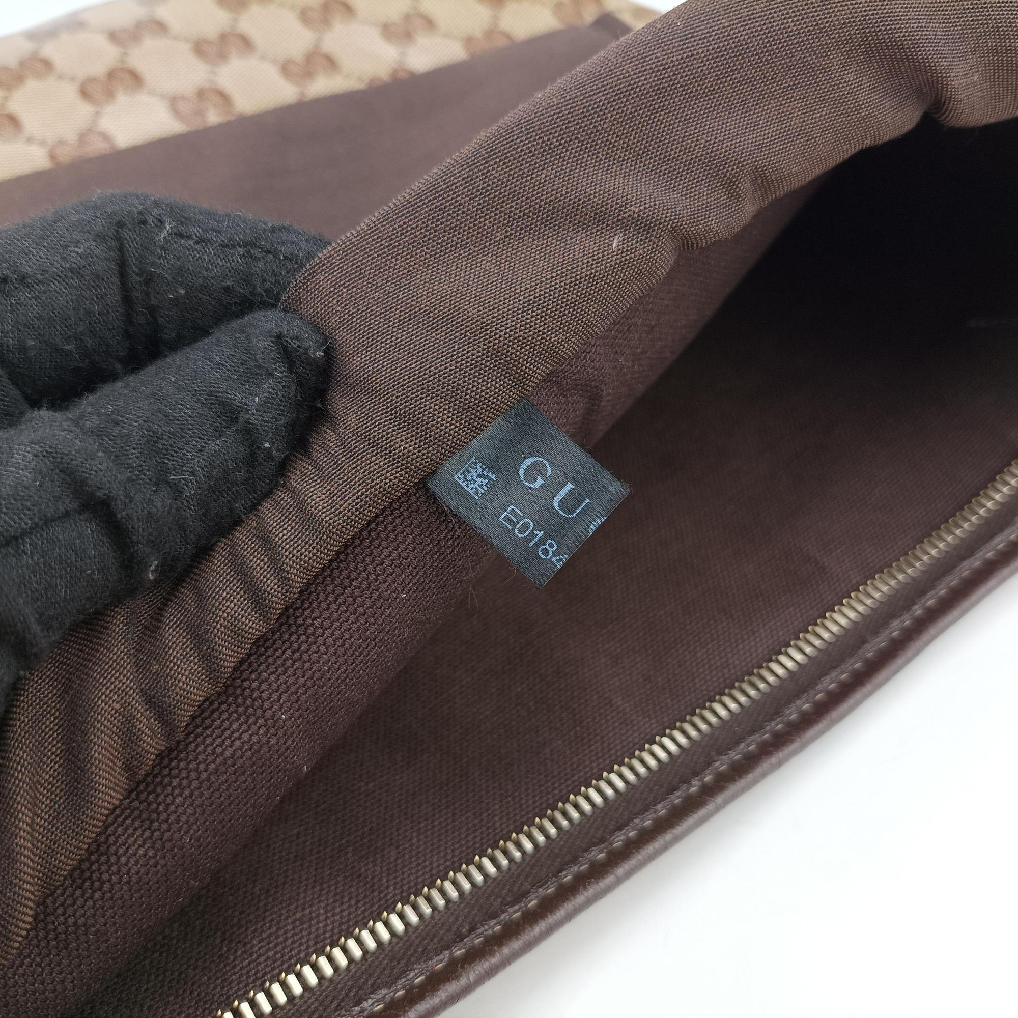 Secondhand Gucci Abbey Brown PVC coated canvas 268642 shoulderbag | stylenewstar