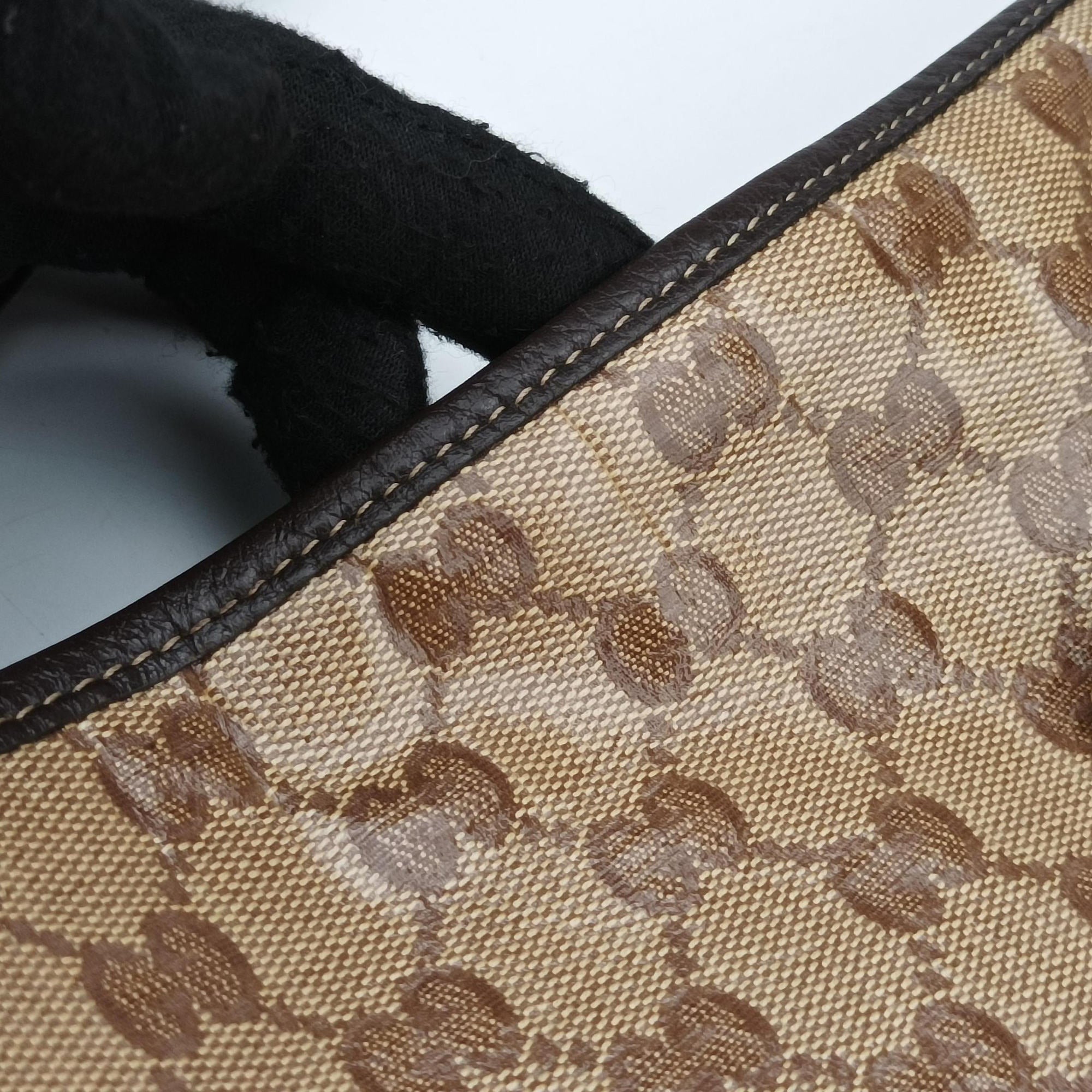 Secondhand Gucci Abbey Brown PVC coated canvas 268642 shoulderbag | stylenewstar