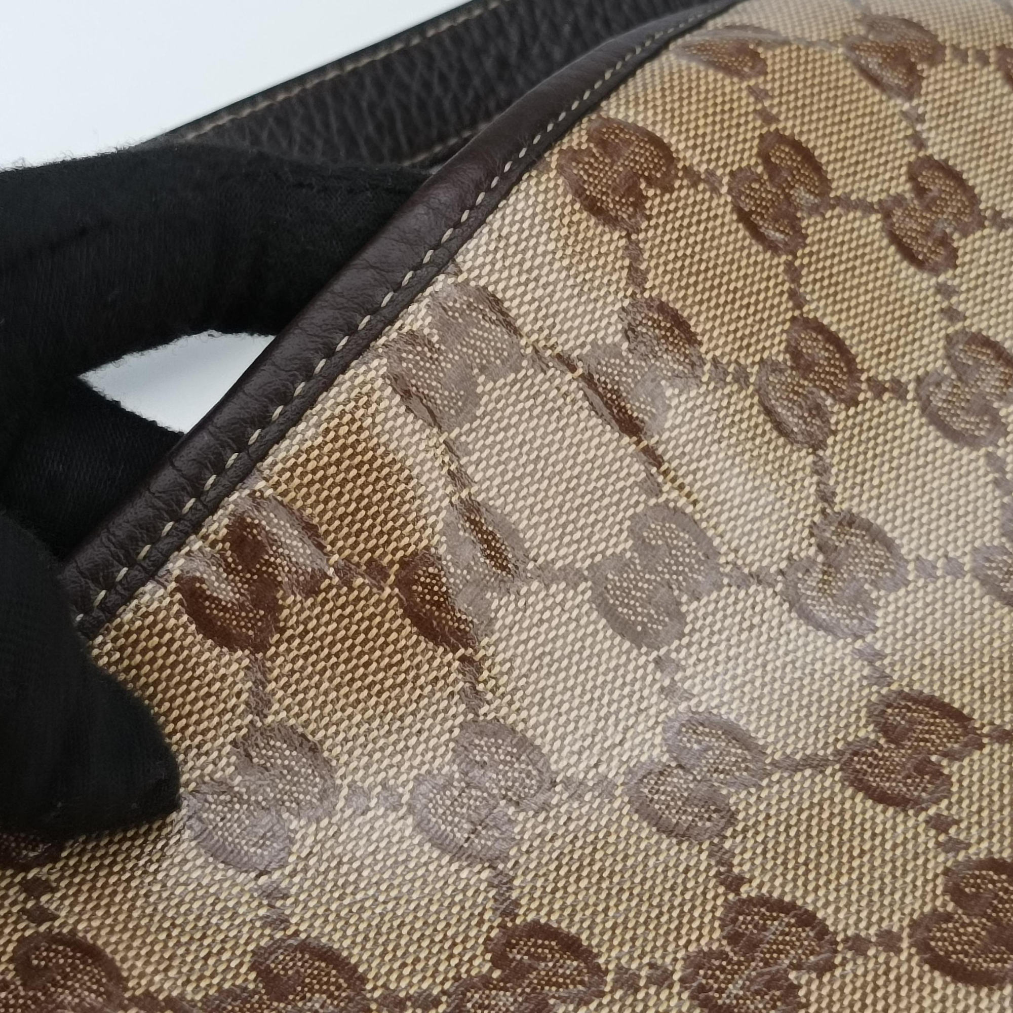 Secondhand Gucci Abbey Brown PVC coated canvas 268642 shoulderbag | stylenewstar