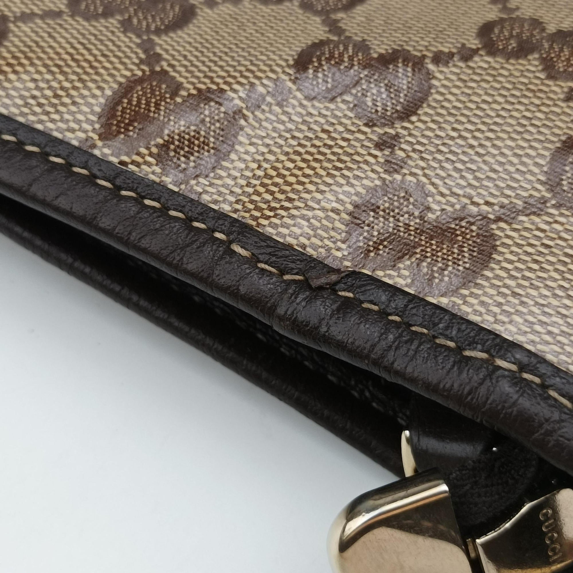 Secondhand Gucci Abbey Brown PVC coated canvas 268642 shoulderbag | stylenewstar