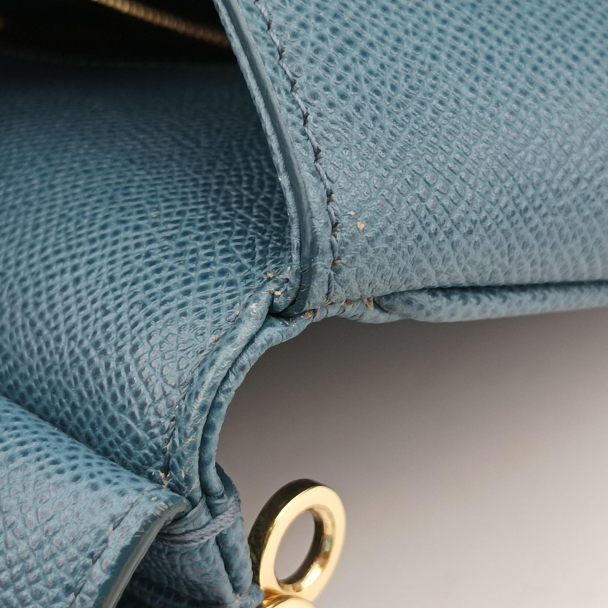 Pre-owned Dolce & Gabbana SICILY Blue Leather  shoulderbag | stylenewstar