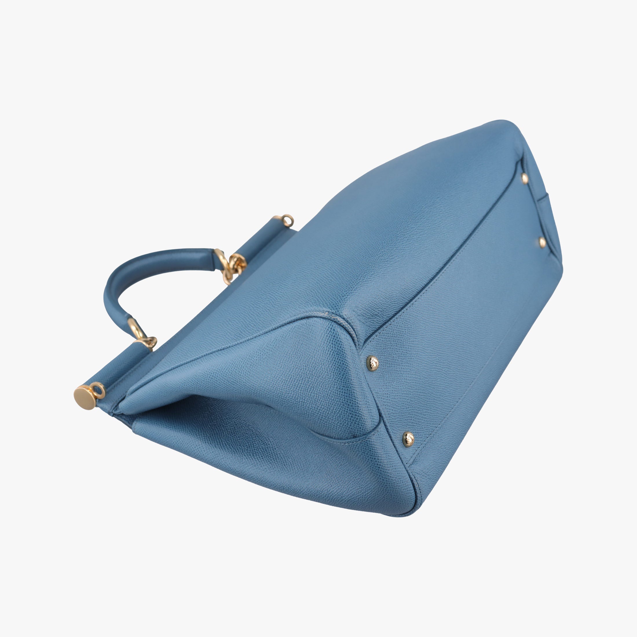 Pre-owned Dolce & Gabbana SICILY Blue Leather  shoulderbag | stylenewstar
